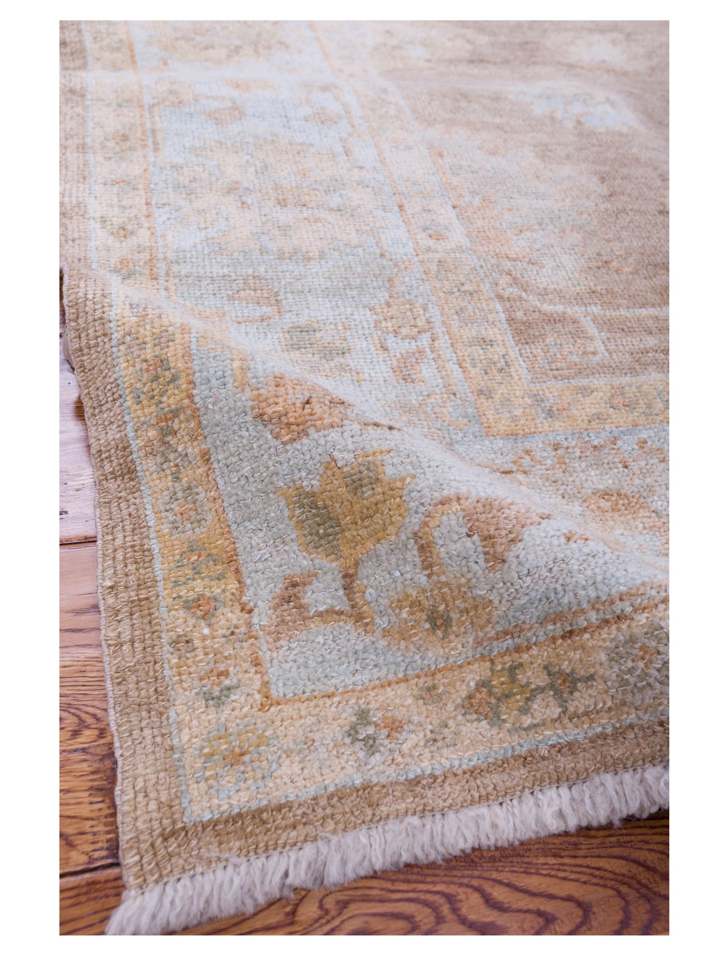 Angora Oushak 118204 Brown Ice Blue 8x9.11 Hand Knotted Rug