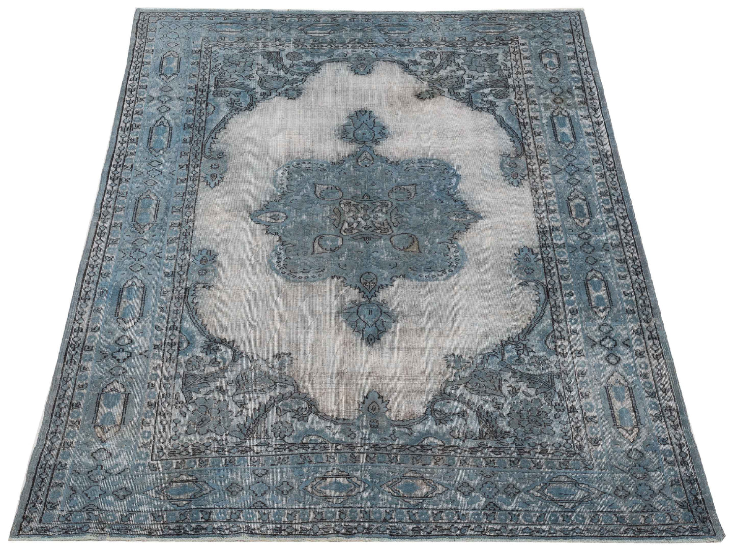 Vintage 118438 Blue 7.6x10.11 Hand Knotted Rug