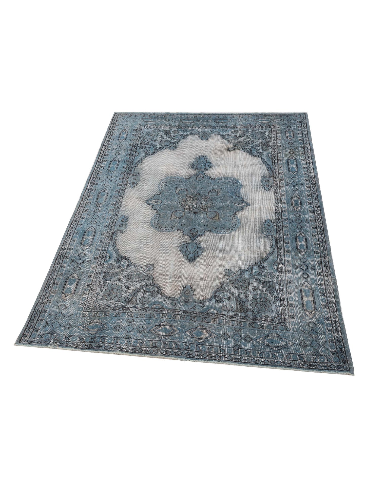 Vintage 118438 Blue 7.6x10.11 Hand Knotted Rug
