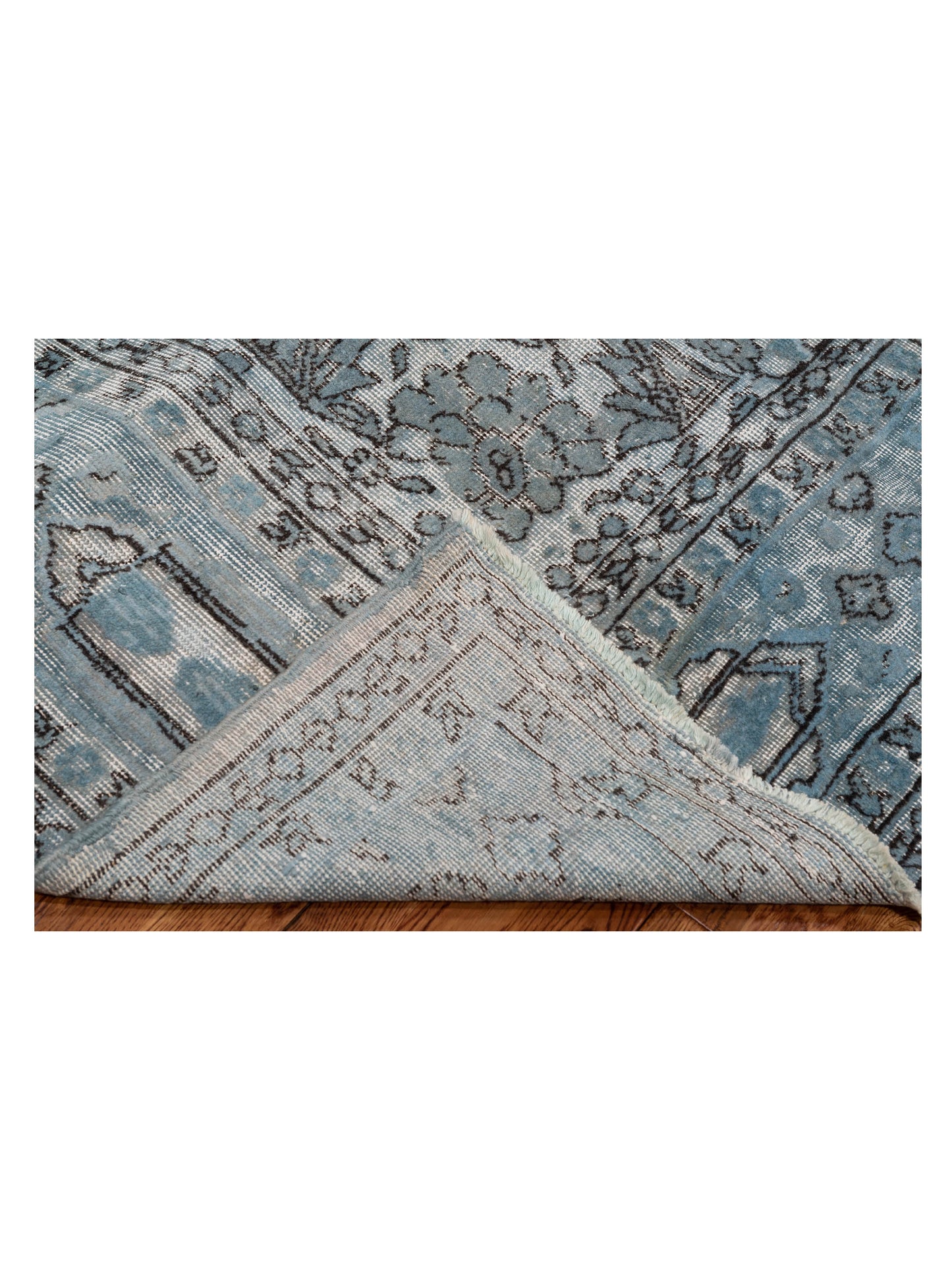 Vintage 118438 Blue 7.6x10.11 Hand Knotted Rug