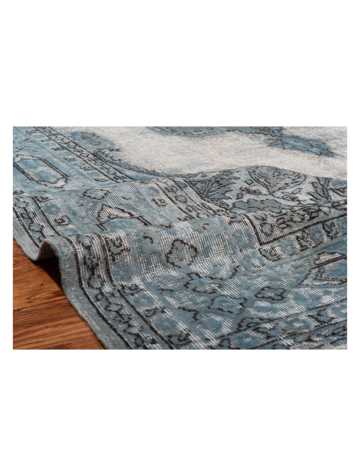 Vintage 118438 Blue 7.6x10.11 Hand Knotted Rug