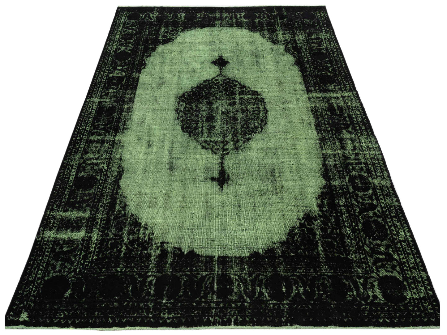 Vintage 118461 Green 8.5x11.9 Hand Knotted Rug