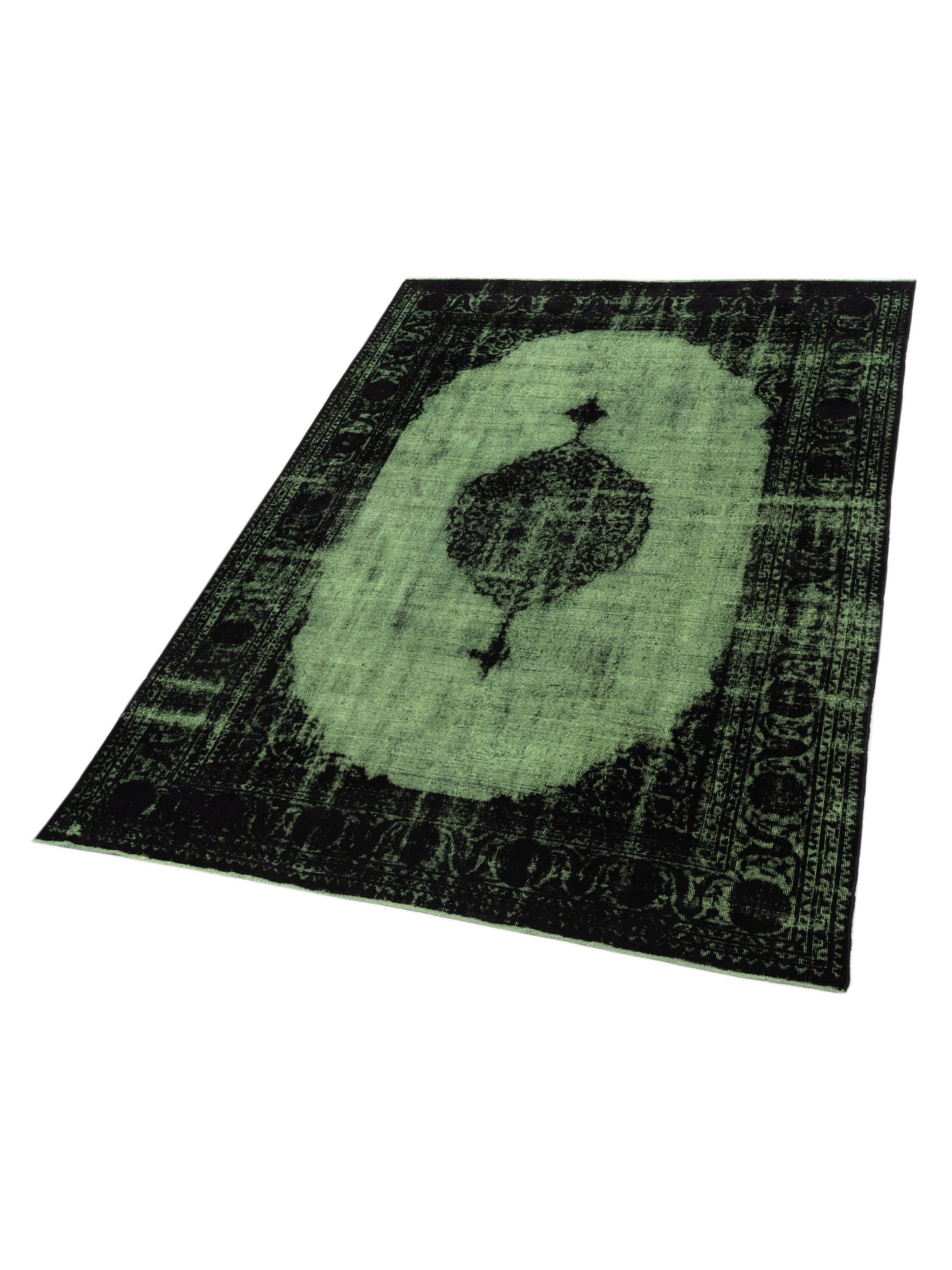 Vintage 118461 Green 8.5x11.9 Hand Knotted Rug