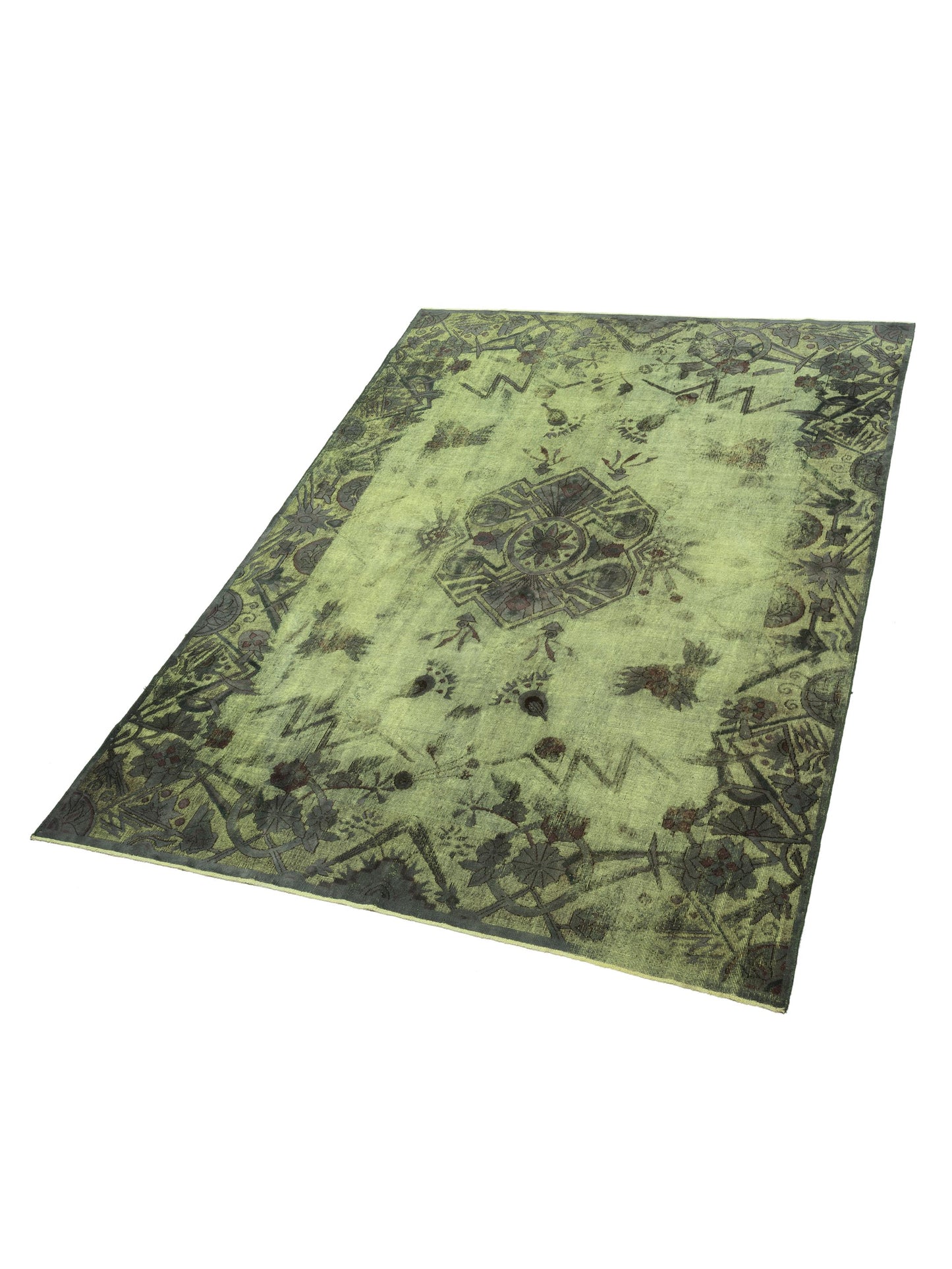 Vintage 118463 Green 8.2x11.4 Hand Knotted Rug