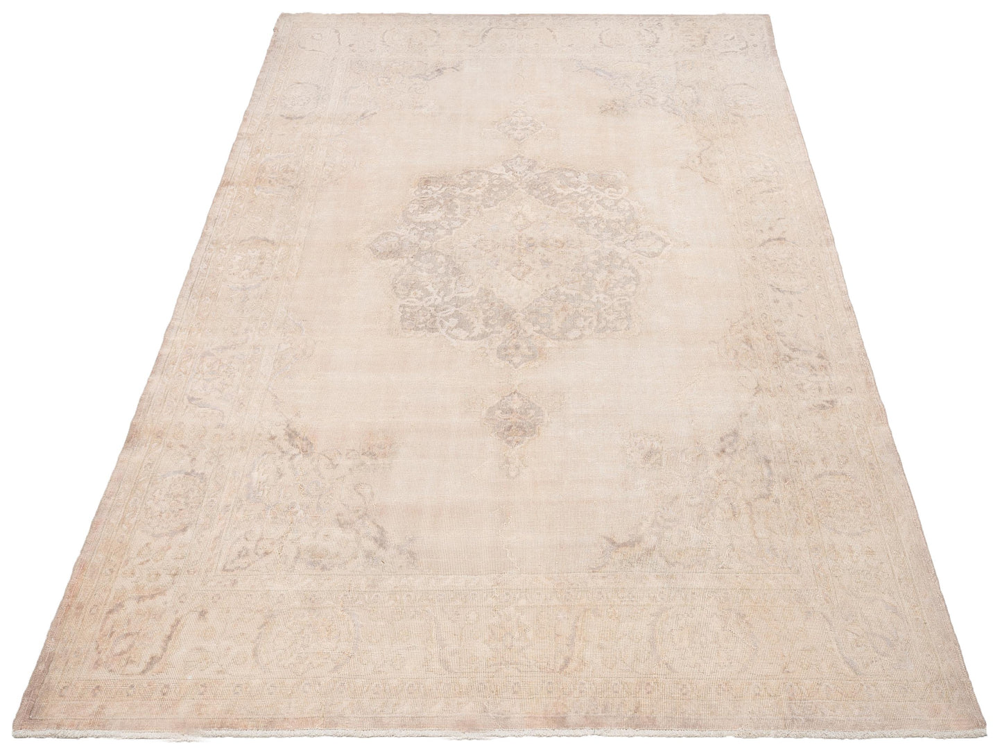 Vintage 118473 Ivory 7.4x10.10 Hand Knotted Rug
