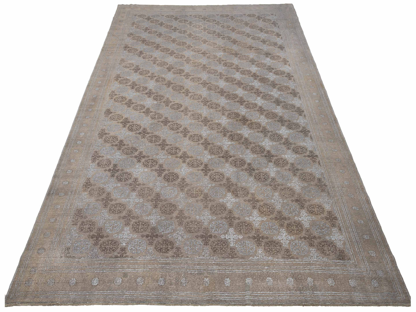 Vintage 118477 Gray 9.7x13.3 Hand Knotted Rug