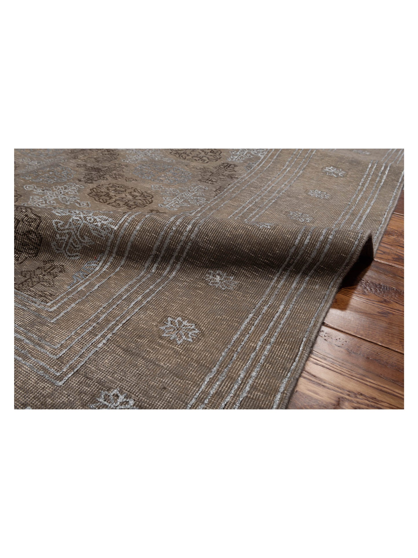 Vintage 118477 Gray 9.7x13.3 Hand Knotted Rug