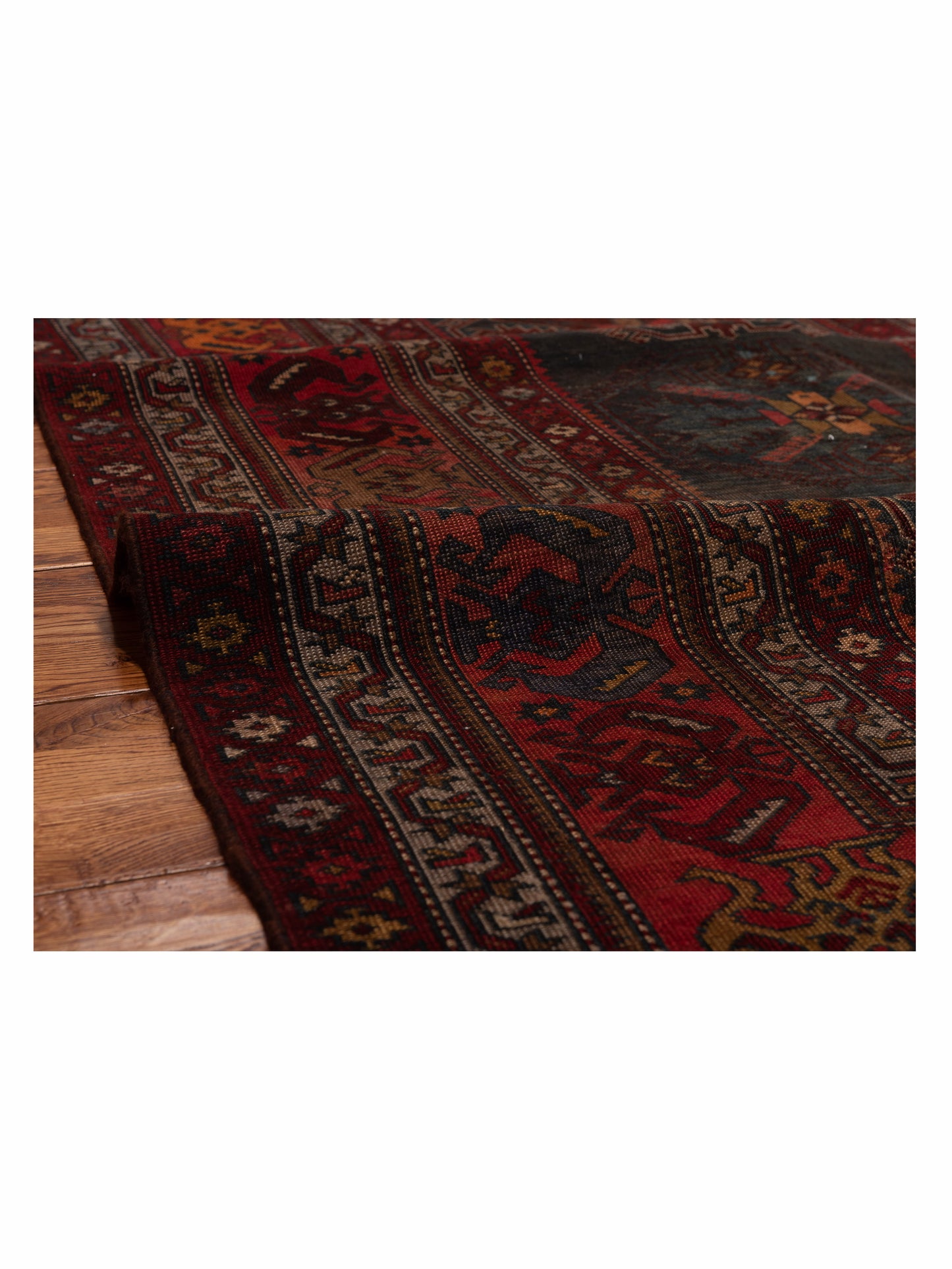 Old Anatolian 118731 Black Red 4.4x7.5 Hand Knotted Rug