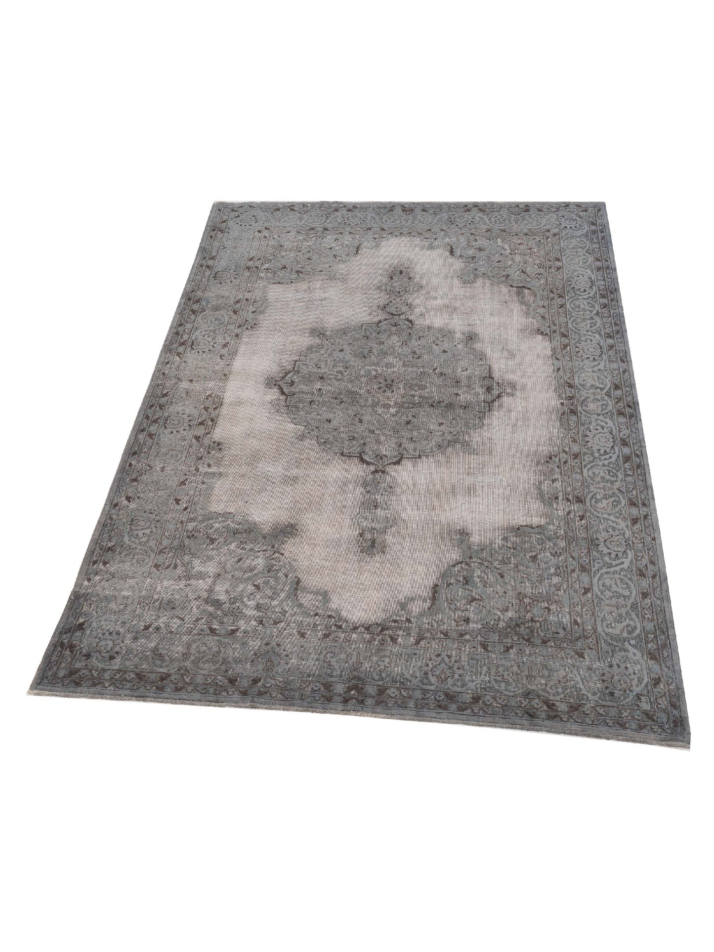 Vintage 118768 Gray 7.3x10.9 Hand Knotted Rug