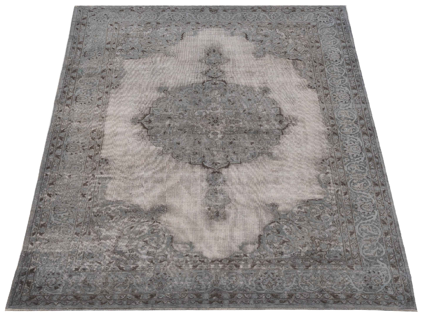 Vintage 118768 Gray 7.3x10.9 Hand Knotted Rug