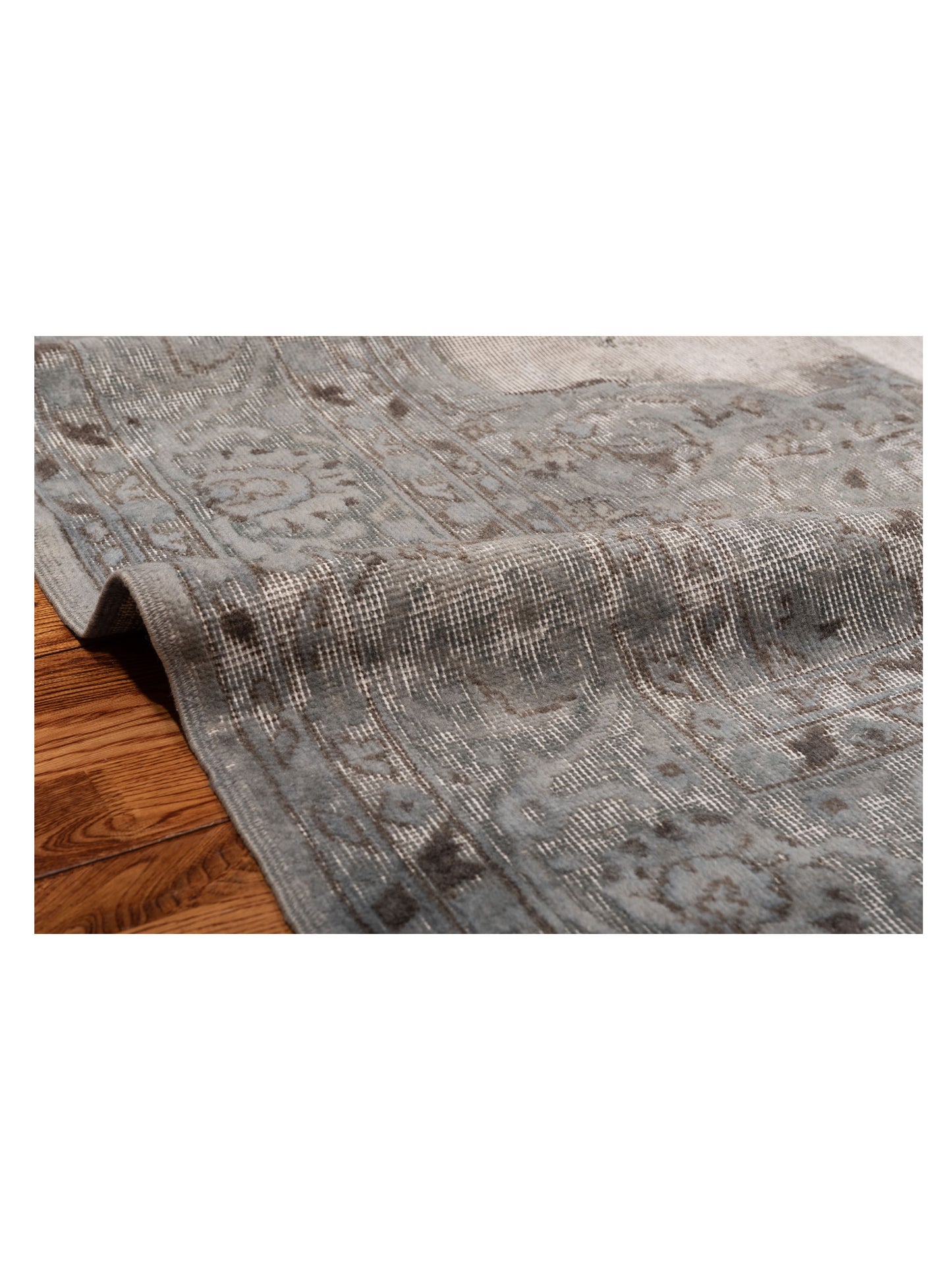 Vintage 118768 Gray 7.3x10.9 Hand Knotted Rug