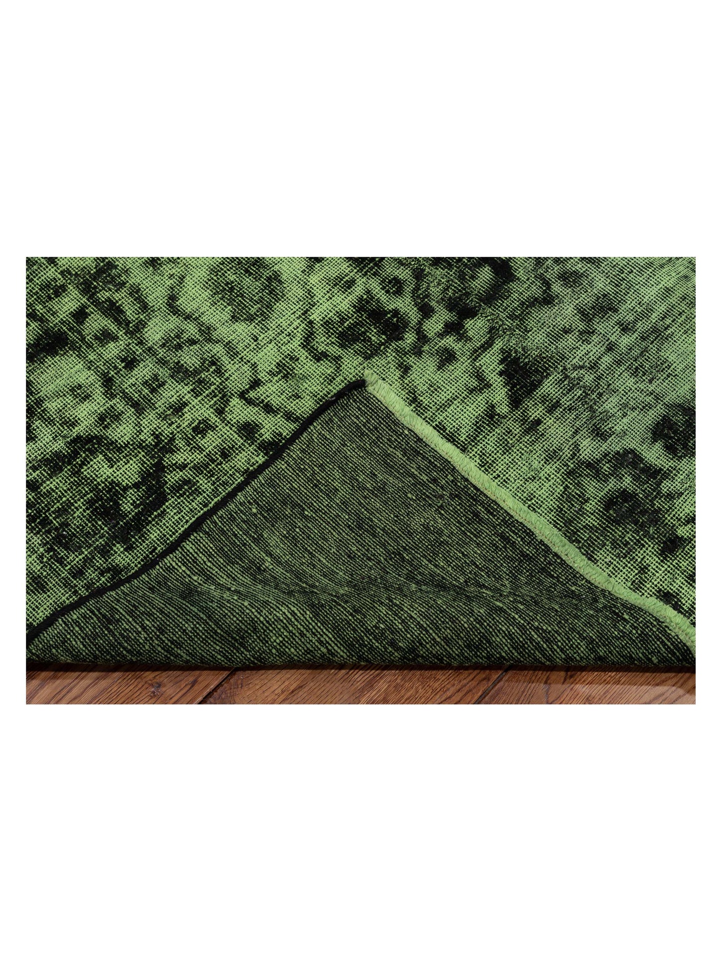 Vintage 118781 Green 7.7x15.1 Hand Knotted Rug