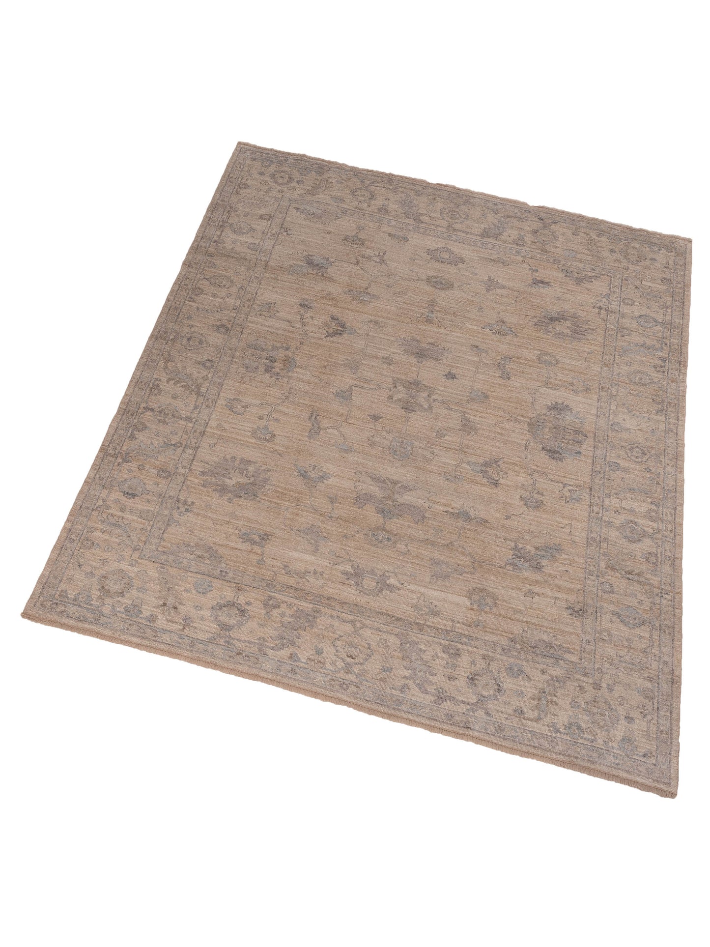 Angora Oushak 118832 Ivory Ivory 8.9x10.2 Hand Knotted Rug