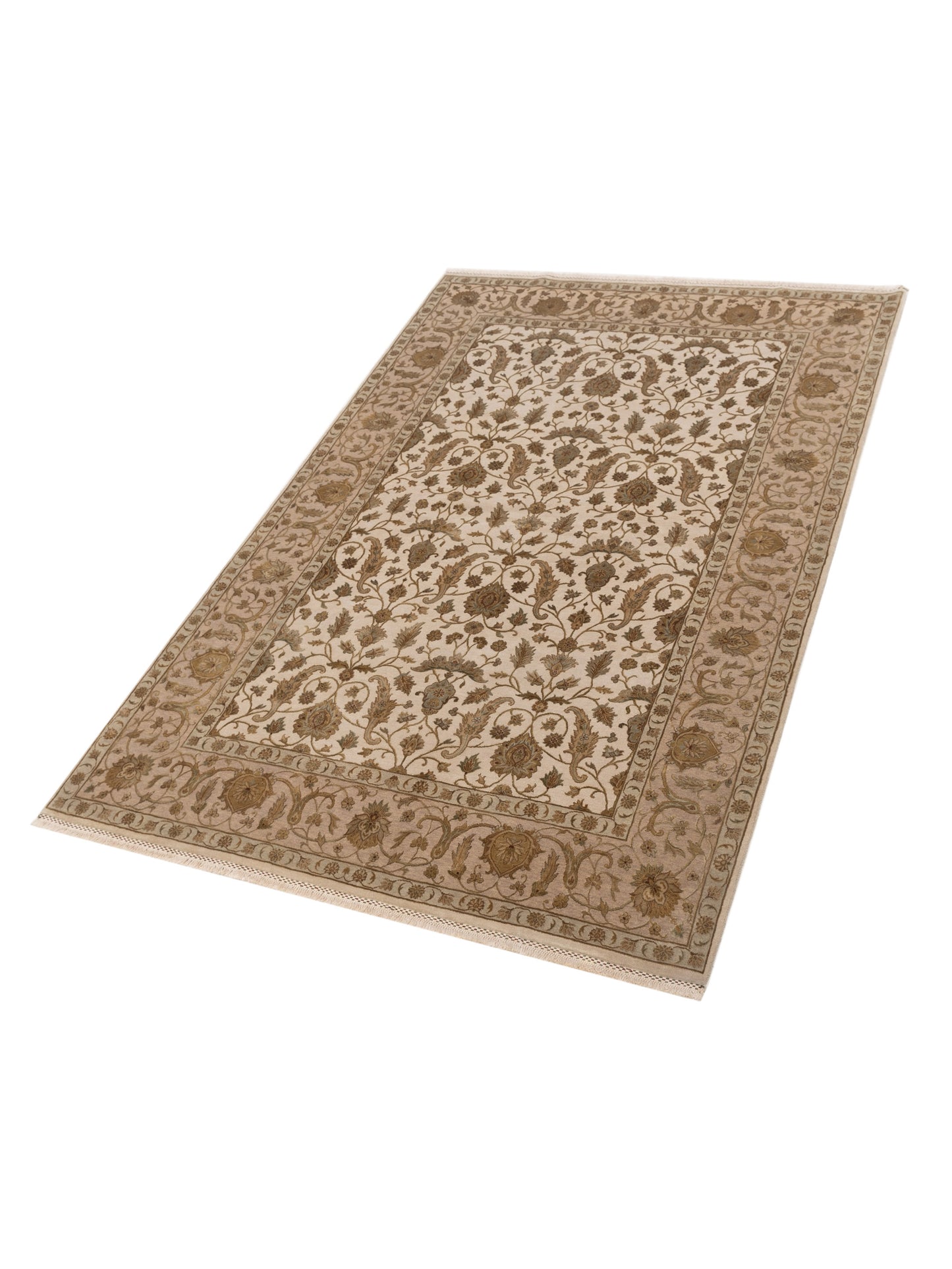 Imperial Silk 118982 Ivory Beige 6.2x9.5 Hand Knotted Rug