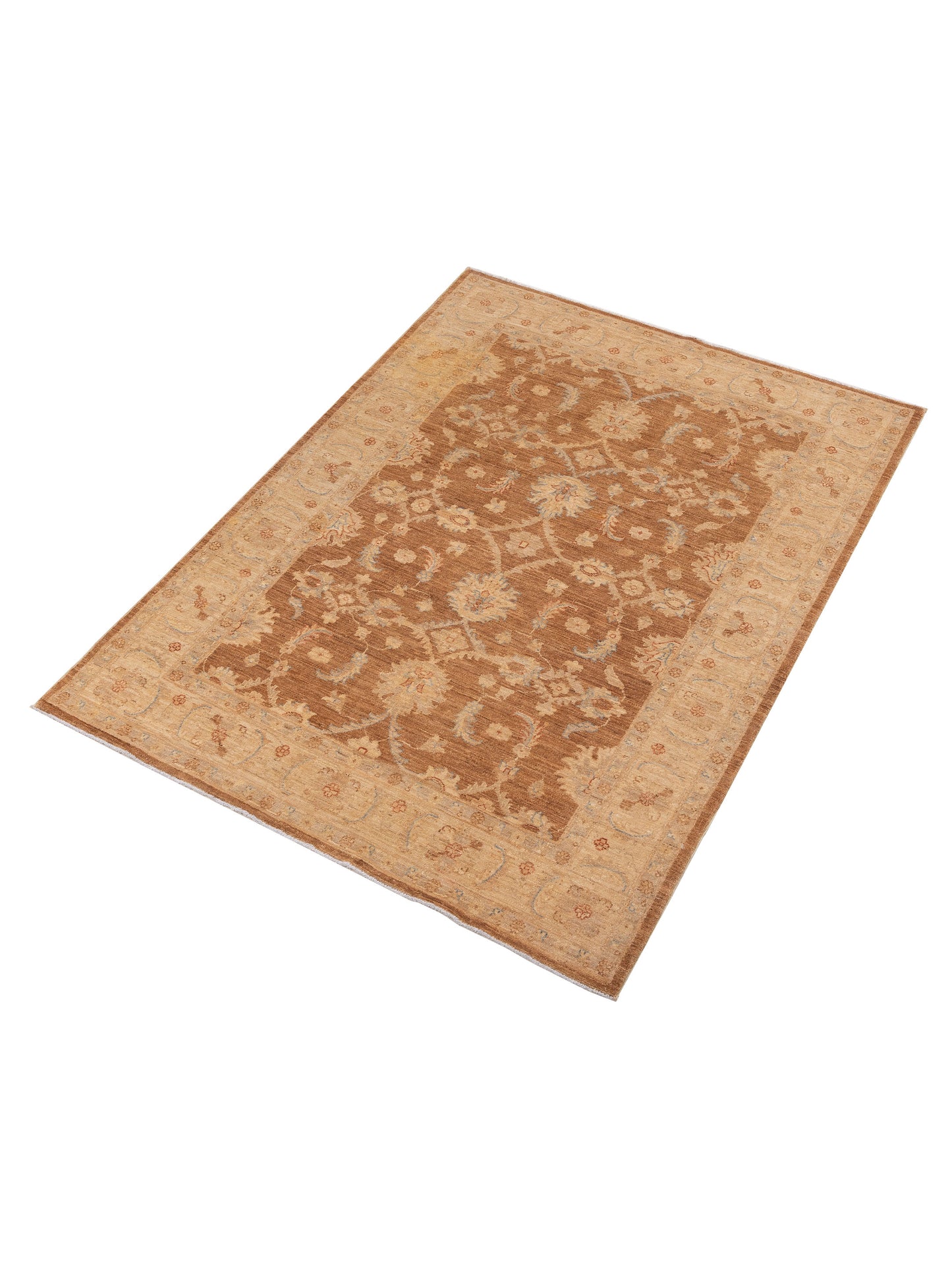 Sultan 119016 Brown Beige 4.11x6.6 Hand Knotted Rug