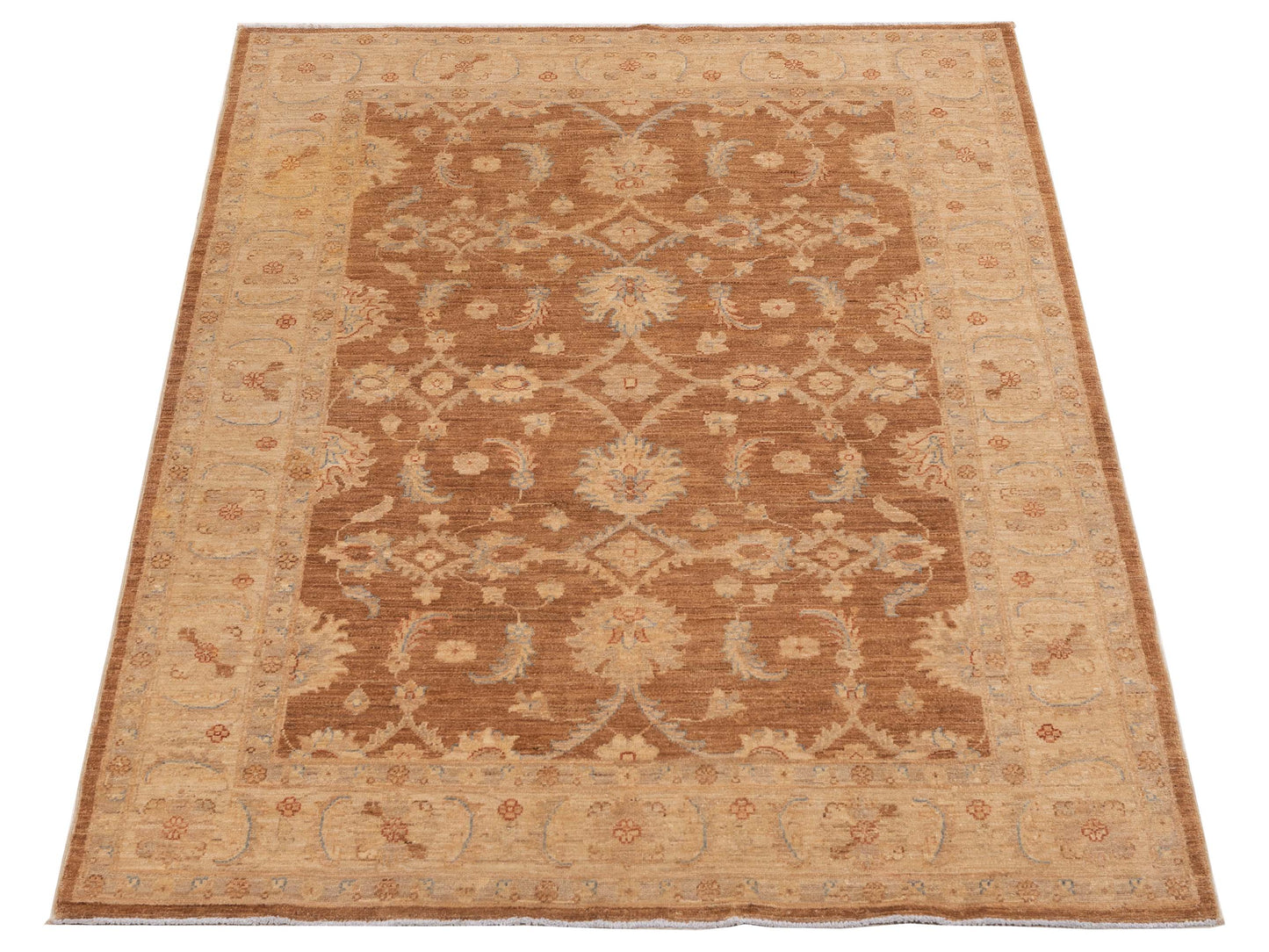 Sultan 119016 Brown Beige 4.11x6.6 Hand Knotted Rug