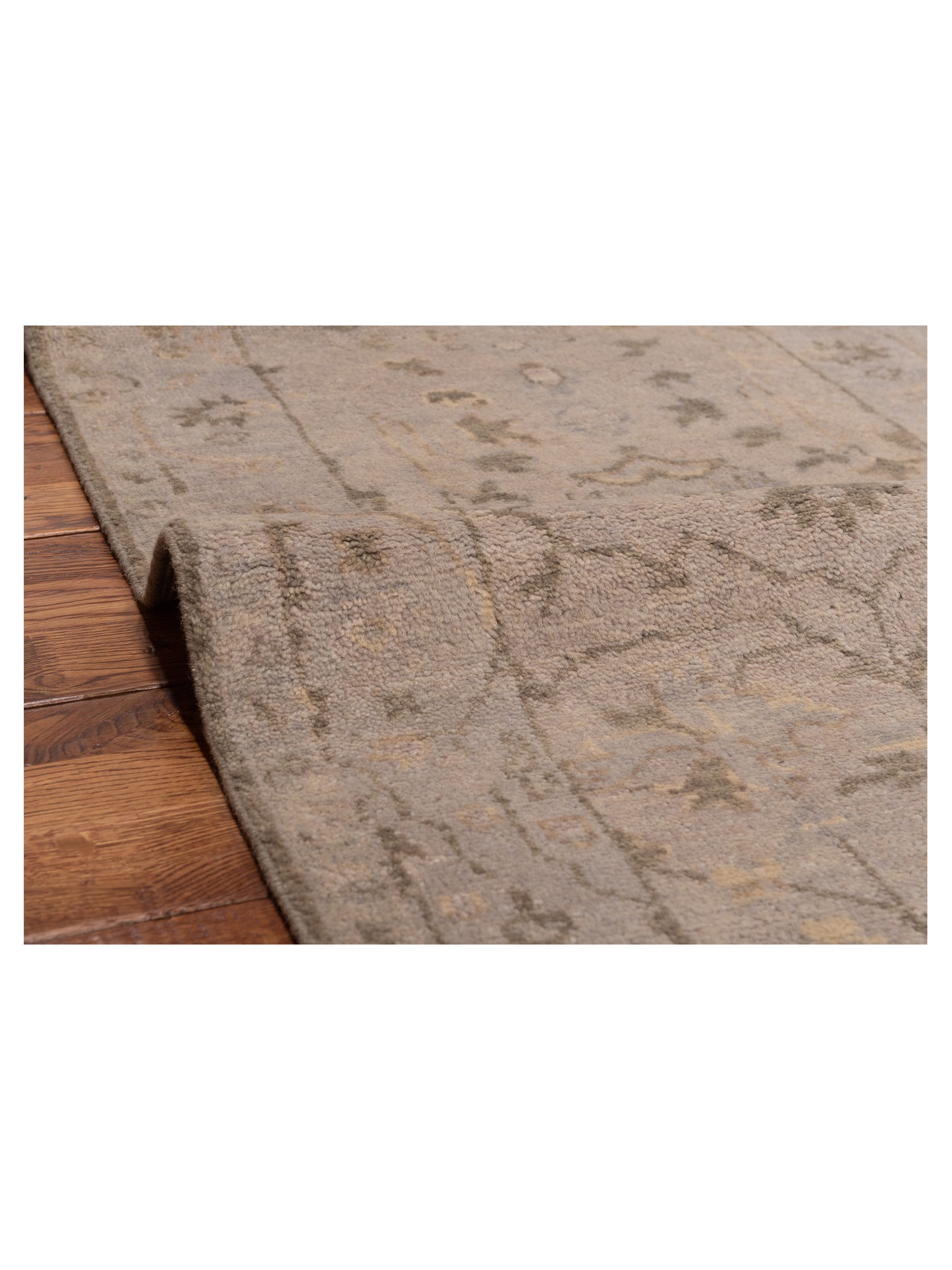 Oushak Shah 119164 Gray Gray 2.6x8 Hand Knotted Rug