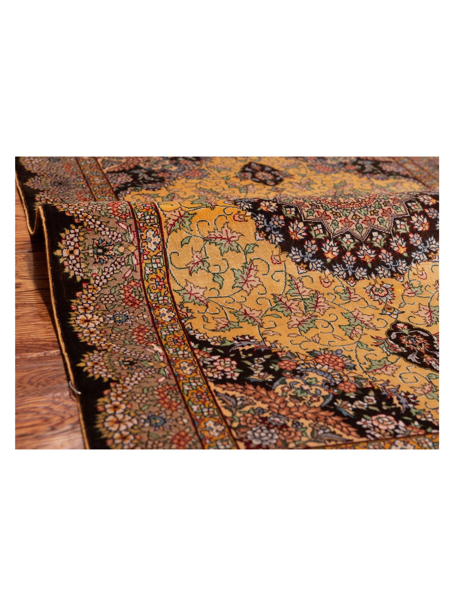 Pure Silk 119263 Gold Brown 2x3.1 Hand Knotted Rug