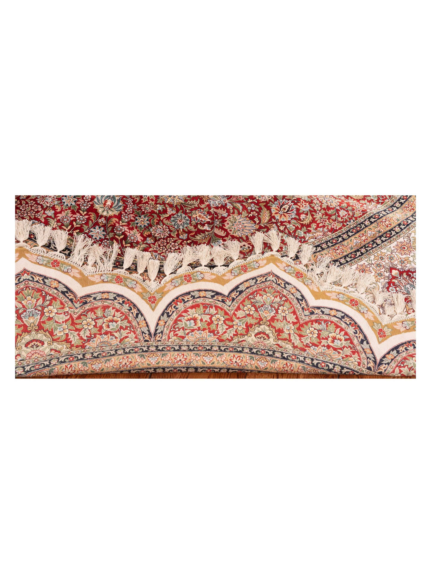 Pure Silk 119272 Red Ivory 10x10 Hand Knotted Rug