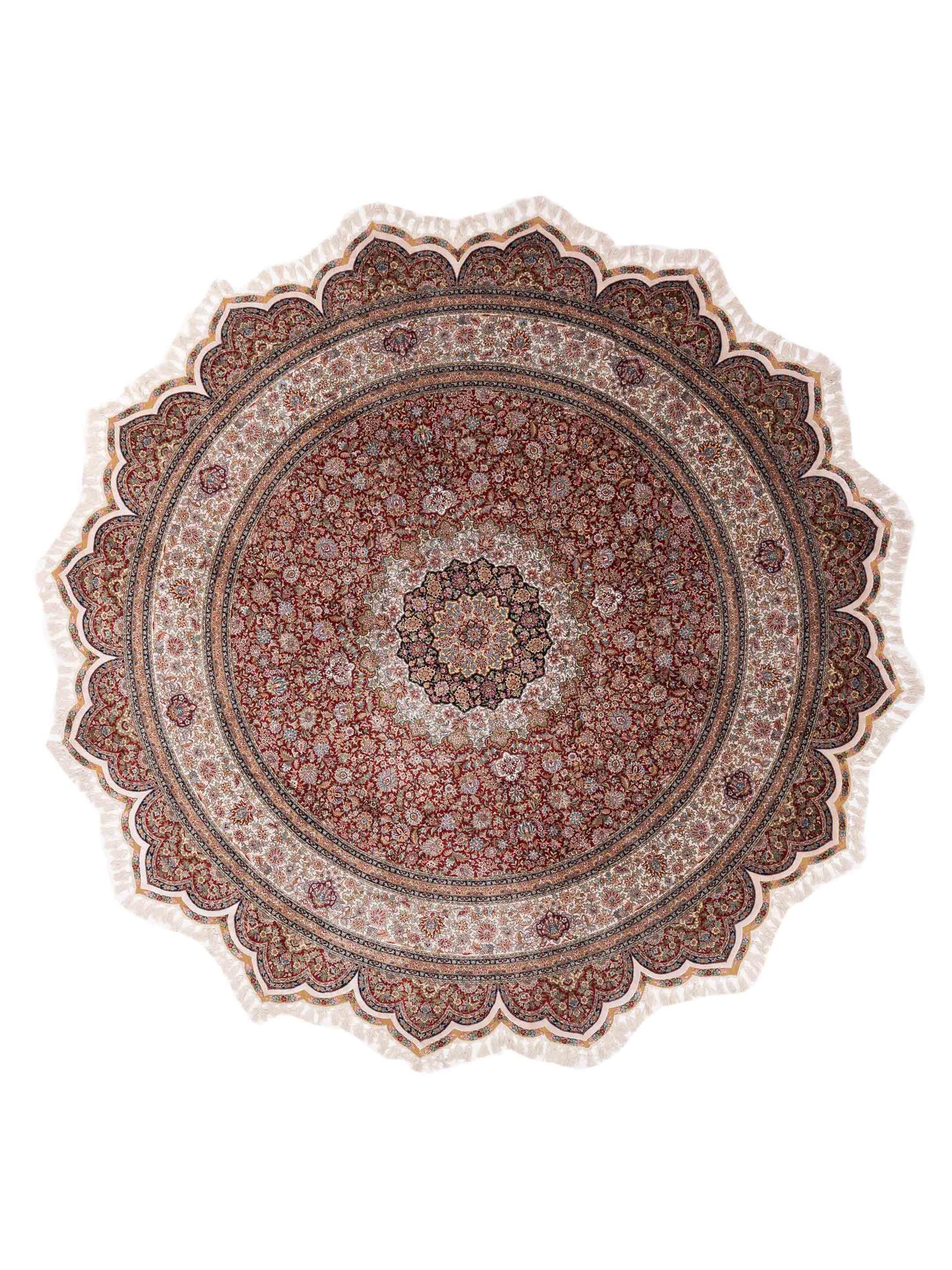 Pasha Pure Silk Red Ivory Traditional