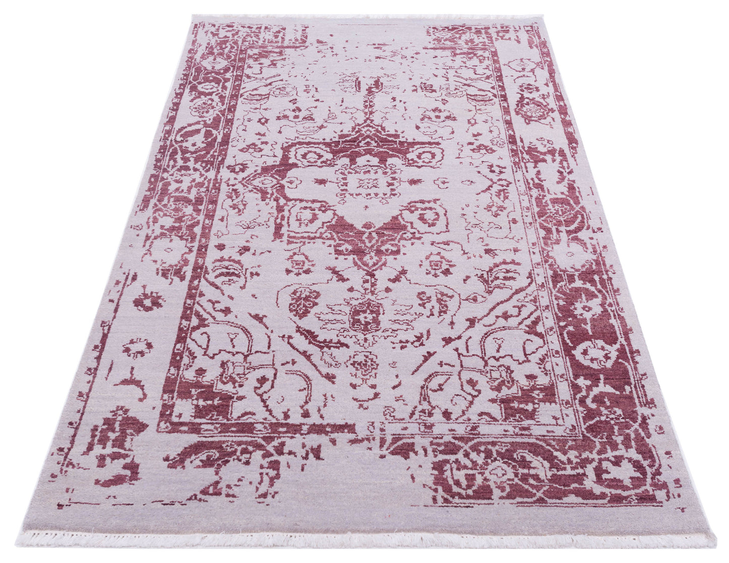 Tibetino 119301 Silver Plum 4x6.1 Hand Knotted Rug