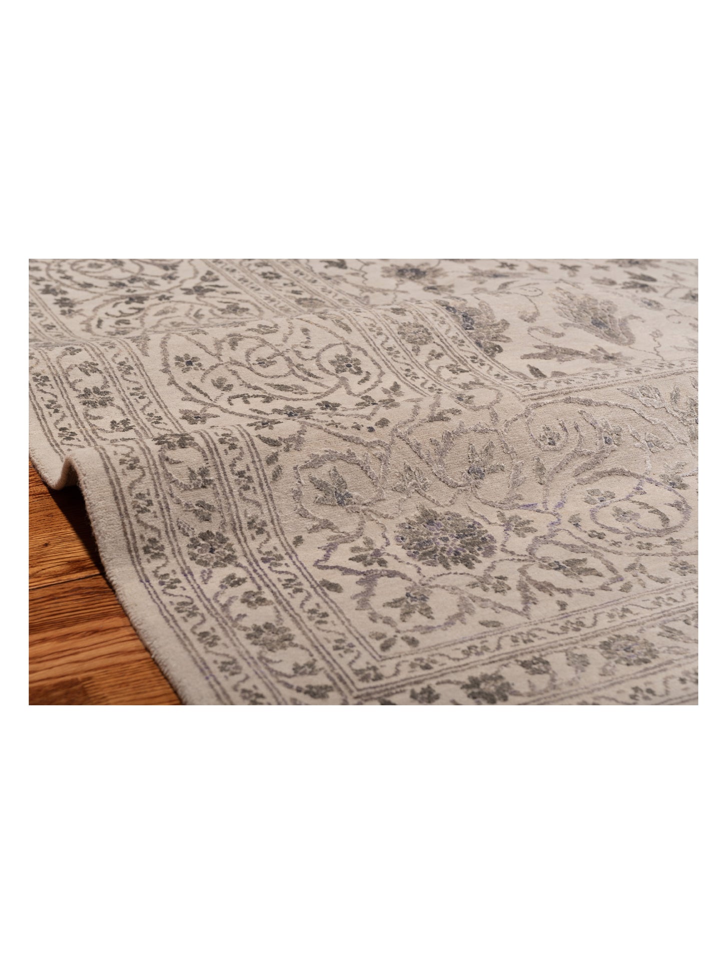 Mastersilk 119320 Silver Silver 8.11x12.1 Hand Knotted Rug