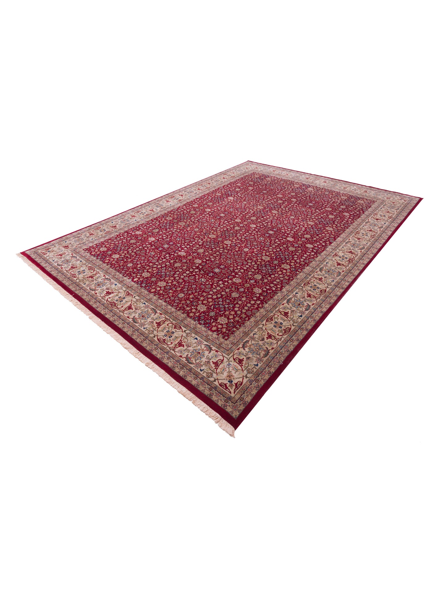 Hereke 119437 Red Ivory 10x14.1 Hand Knotted Rug