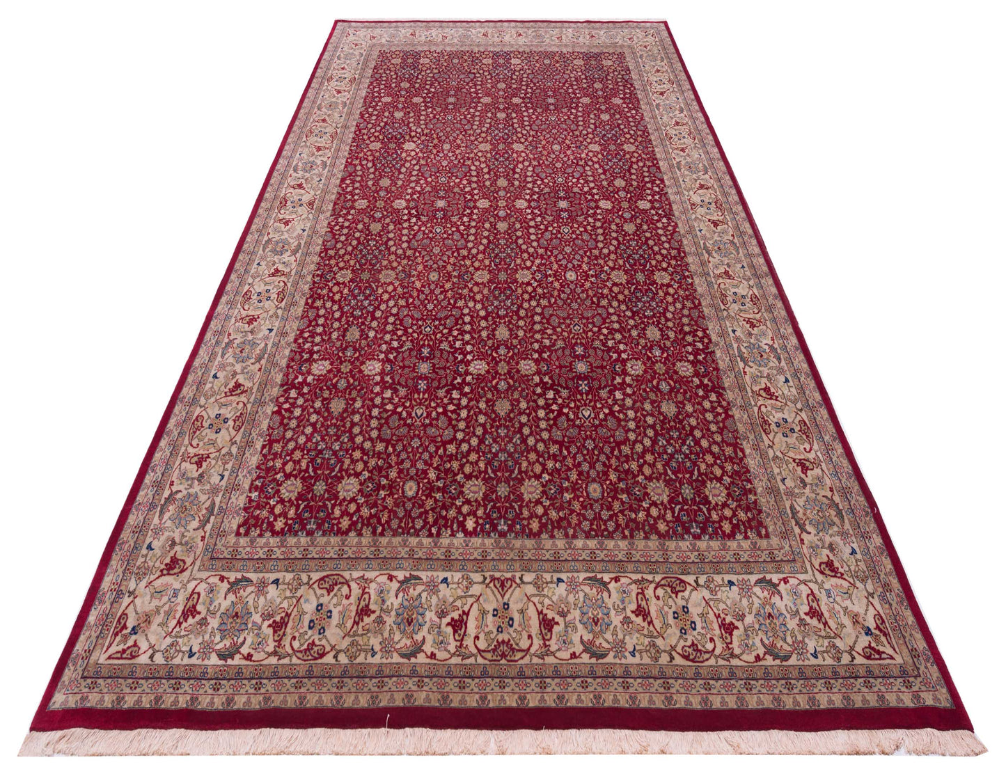 Hereke 119437 Red Ivory 10x14.1 Hand Knotted Rug