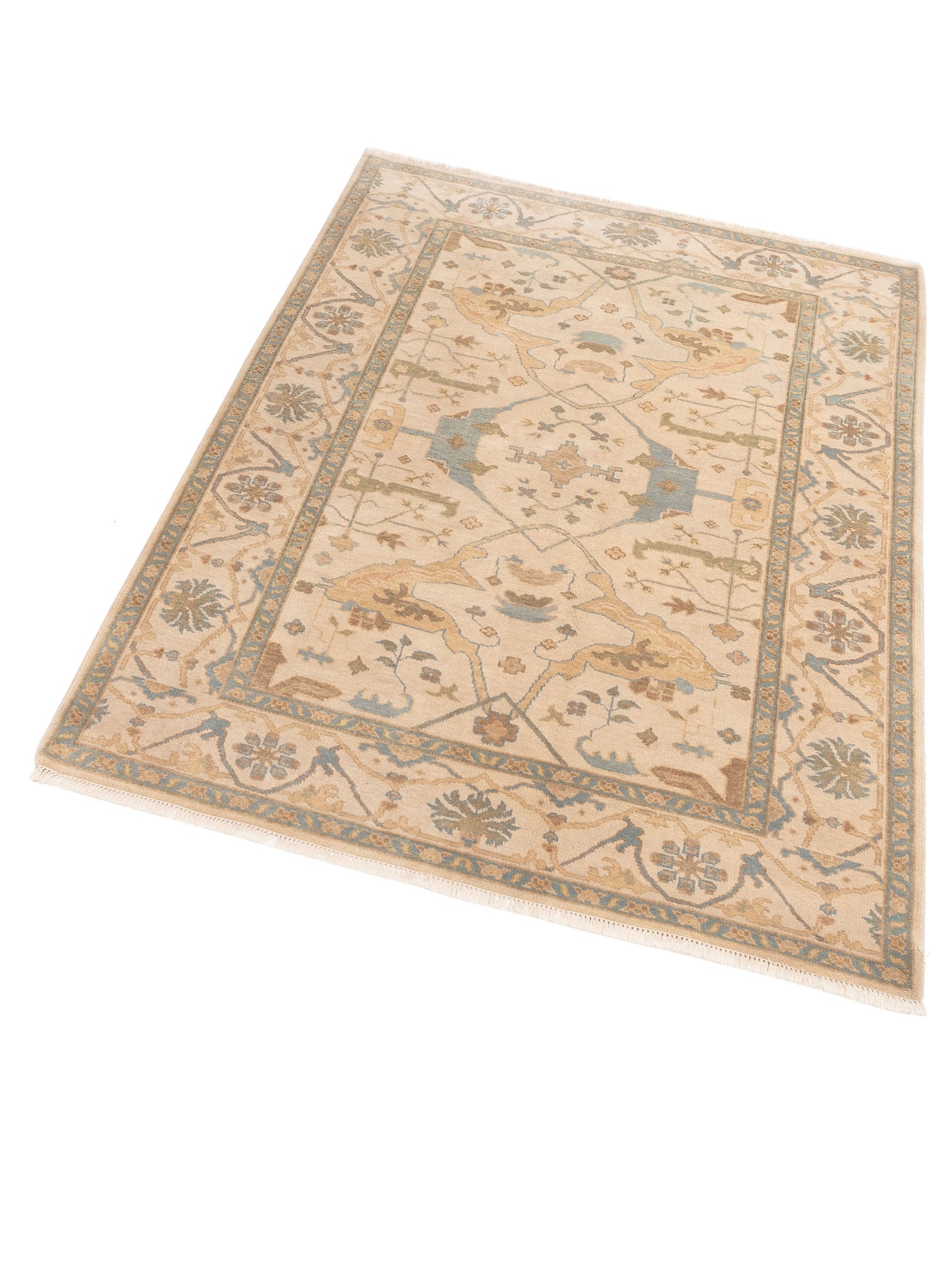 Oushak Shah 119526 Ivory Ivory 6.2x8.10 Hand Knotted Rug