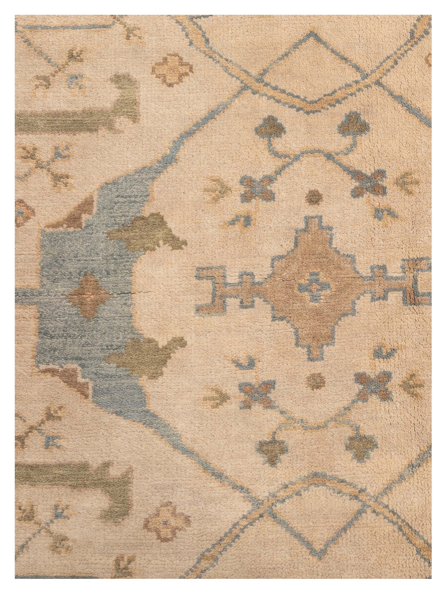 Oushak Shah 119526 Ivory Ivory 6.2x8.10 Hand Knotted Rug