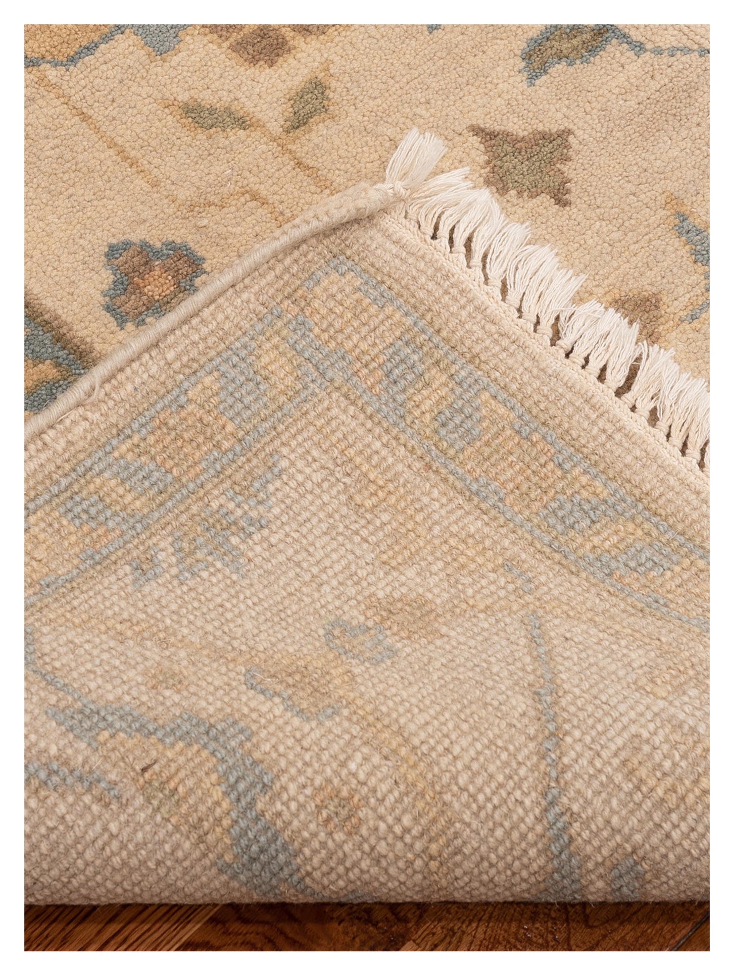 Oushak Shah 119526 Ivory Ivory 6.2x8.10 Hand Knotted Rug