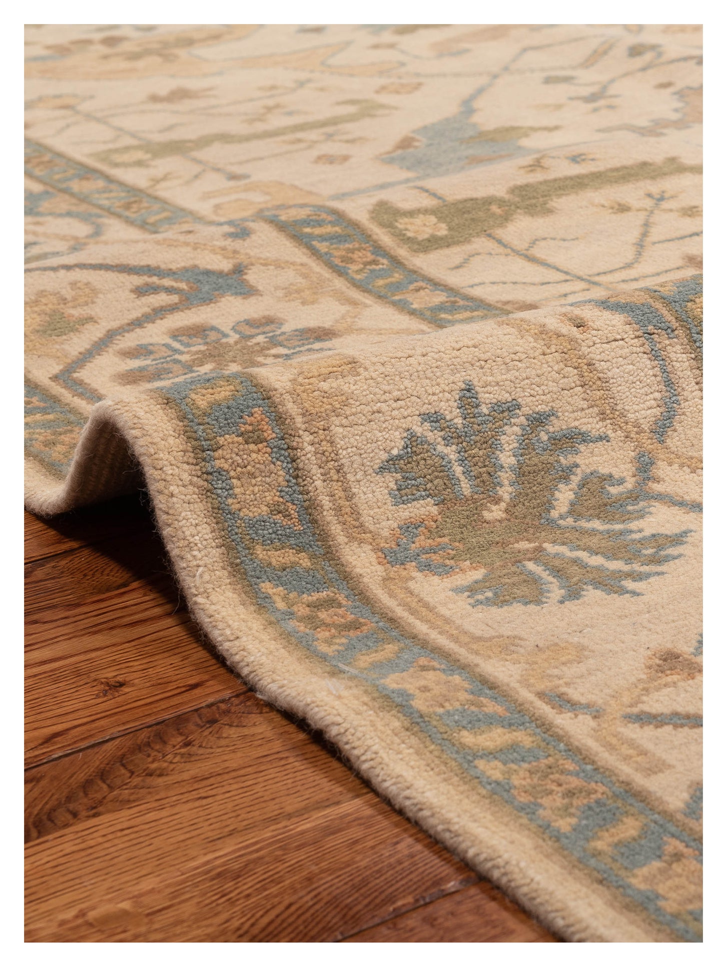 Oushak Shah 119526 Ivory Ivory 6.2x8.10 Hand Knotted Rug