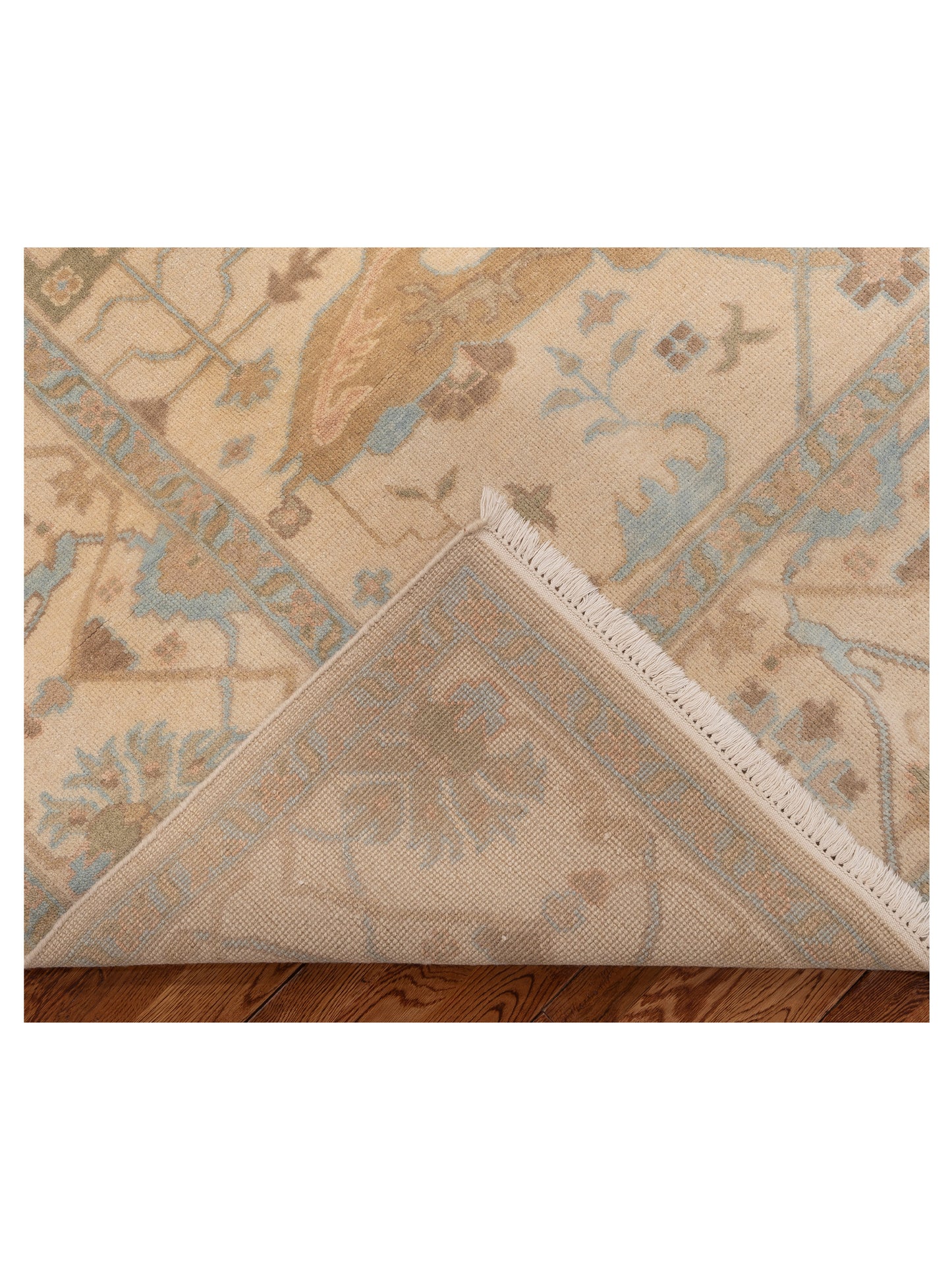 Oushak Shah 119528 Cream Cream 8x9.10 Hand Knotted Rug