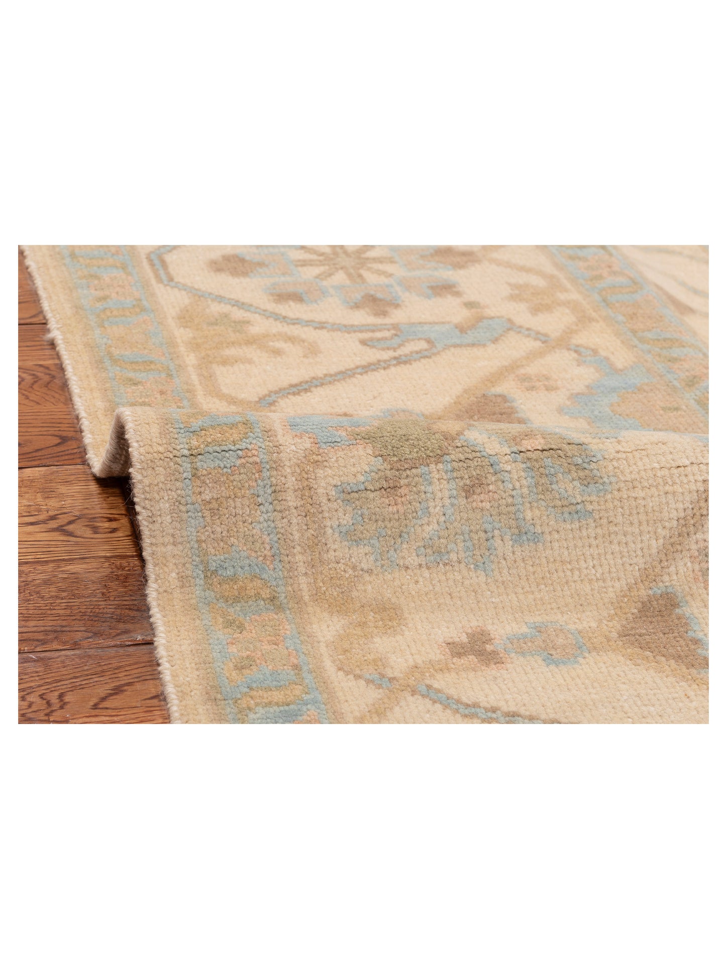 Oushak Shah 119528 Cream Cream 8x9.10 Hand Knotted Rug