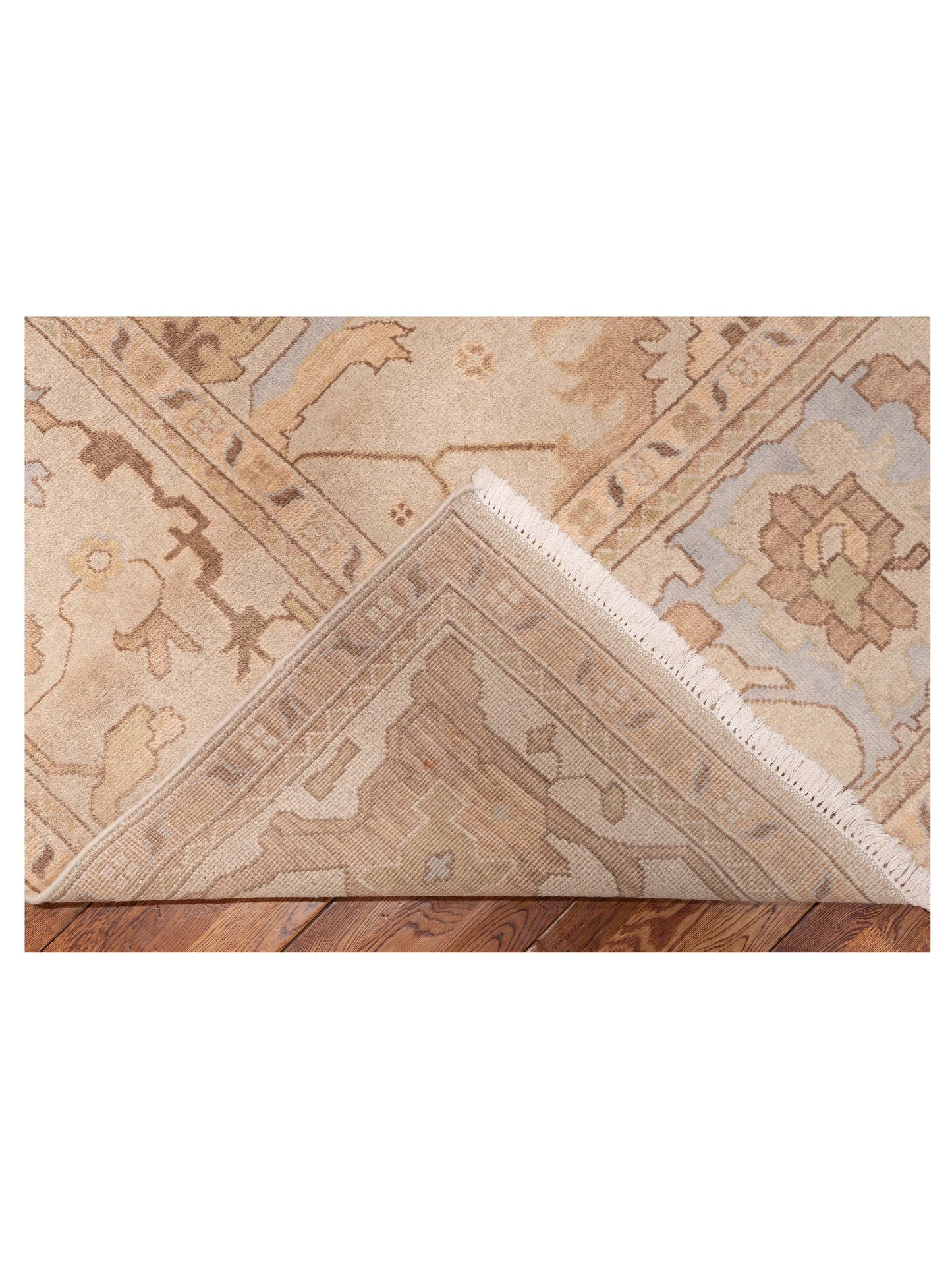 Oushak Shah 119533 Beige Beige 11.10x14.9 Hand Knotted Rug