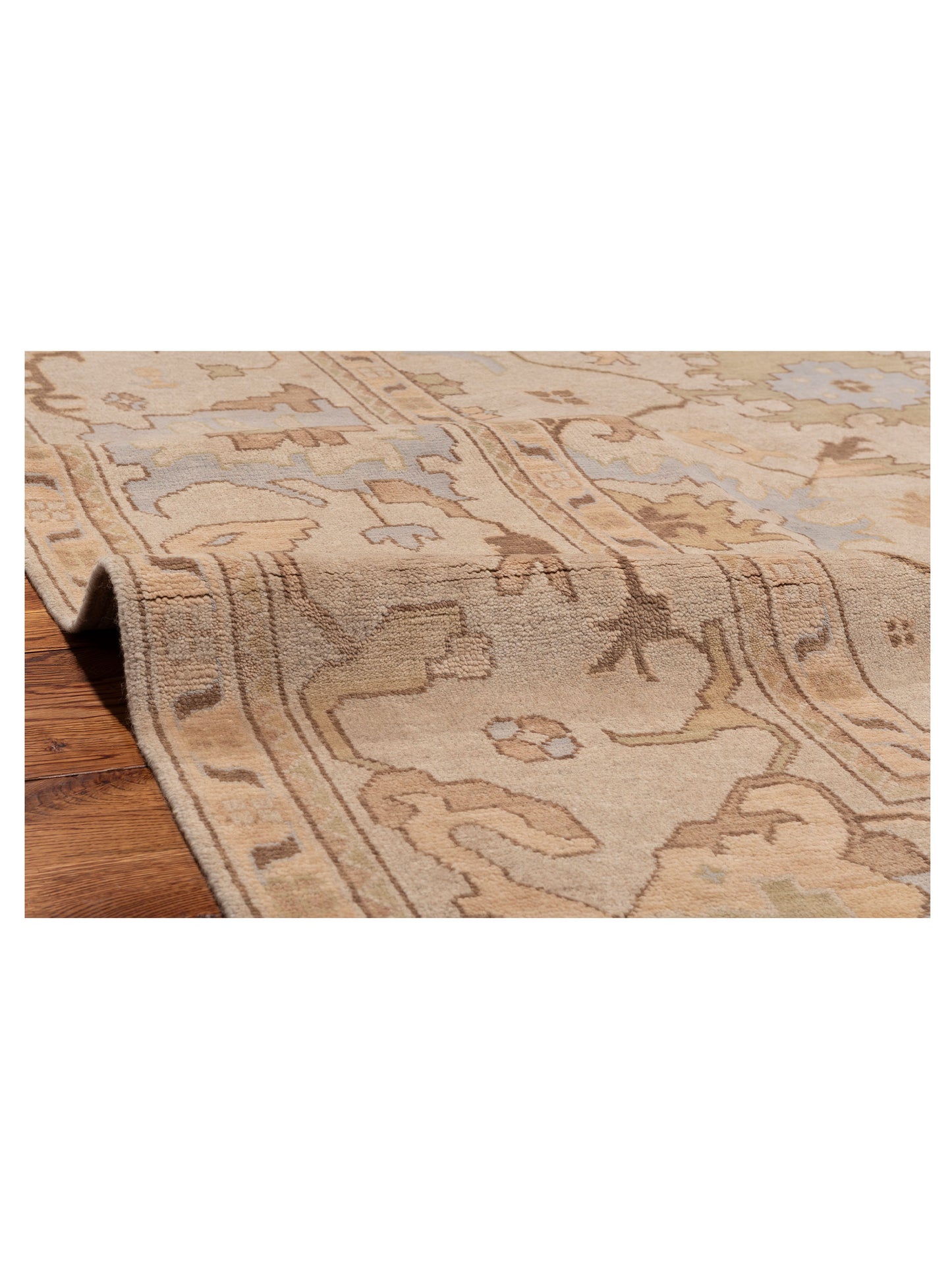 Oushak Shah 119533 Beige Beige 11.10x14.9 Hand Knotted Rug