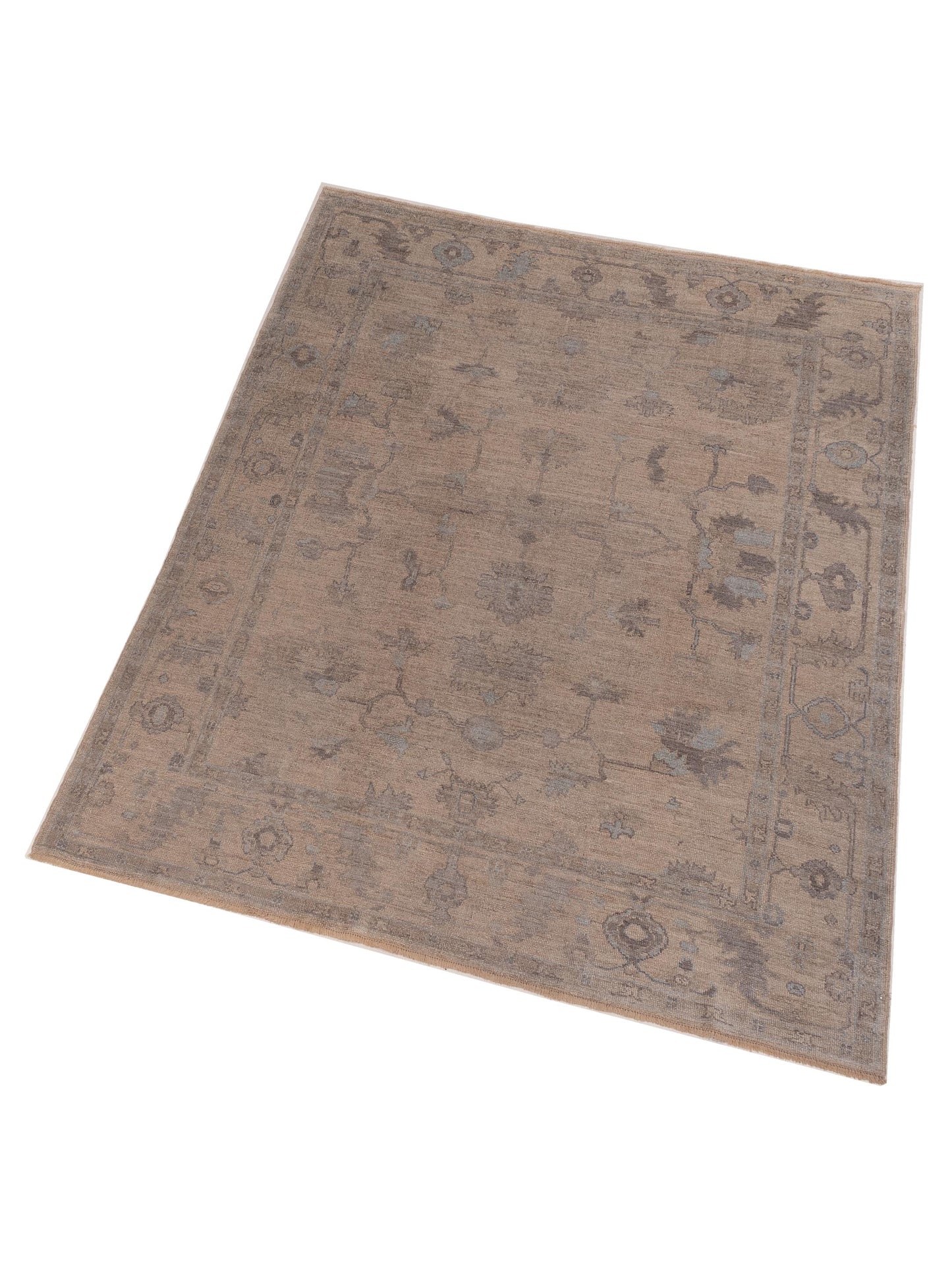 Angora Oushak 119551 Beige Beige 8.1x10.2 Hand Knotted Rug