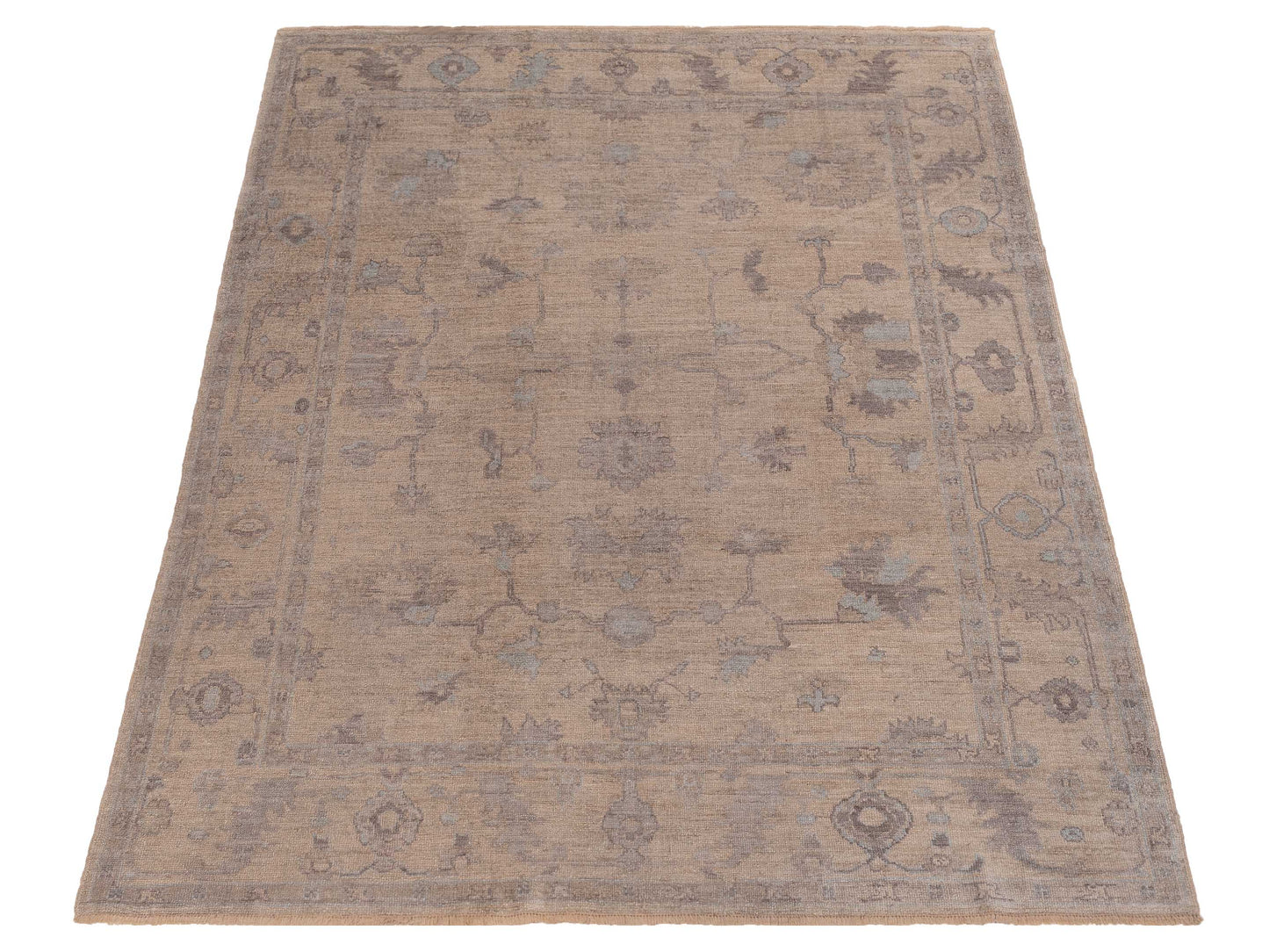 Angora Oushak 119551 Beige Beige 8.1x10.2 Hand Knotted Rug