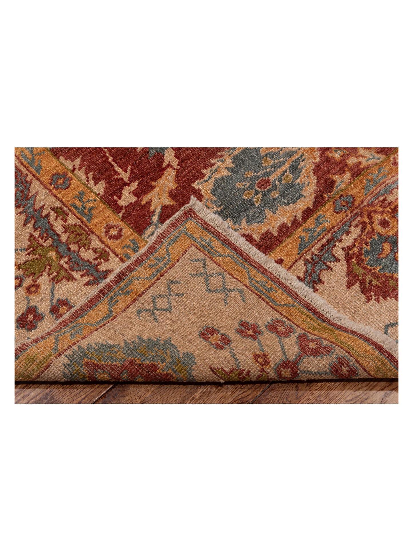 Angora Oushak 119574 Rust Ivory 8.2x9.2 Hand Knotted Rug