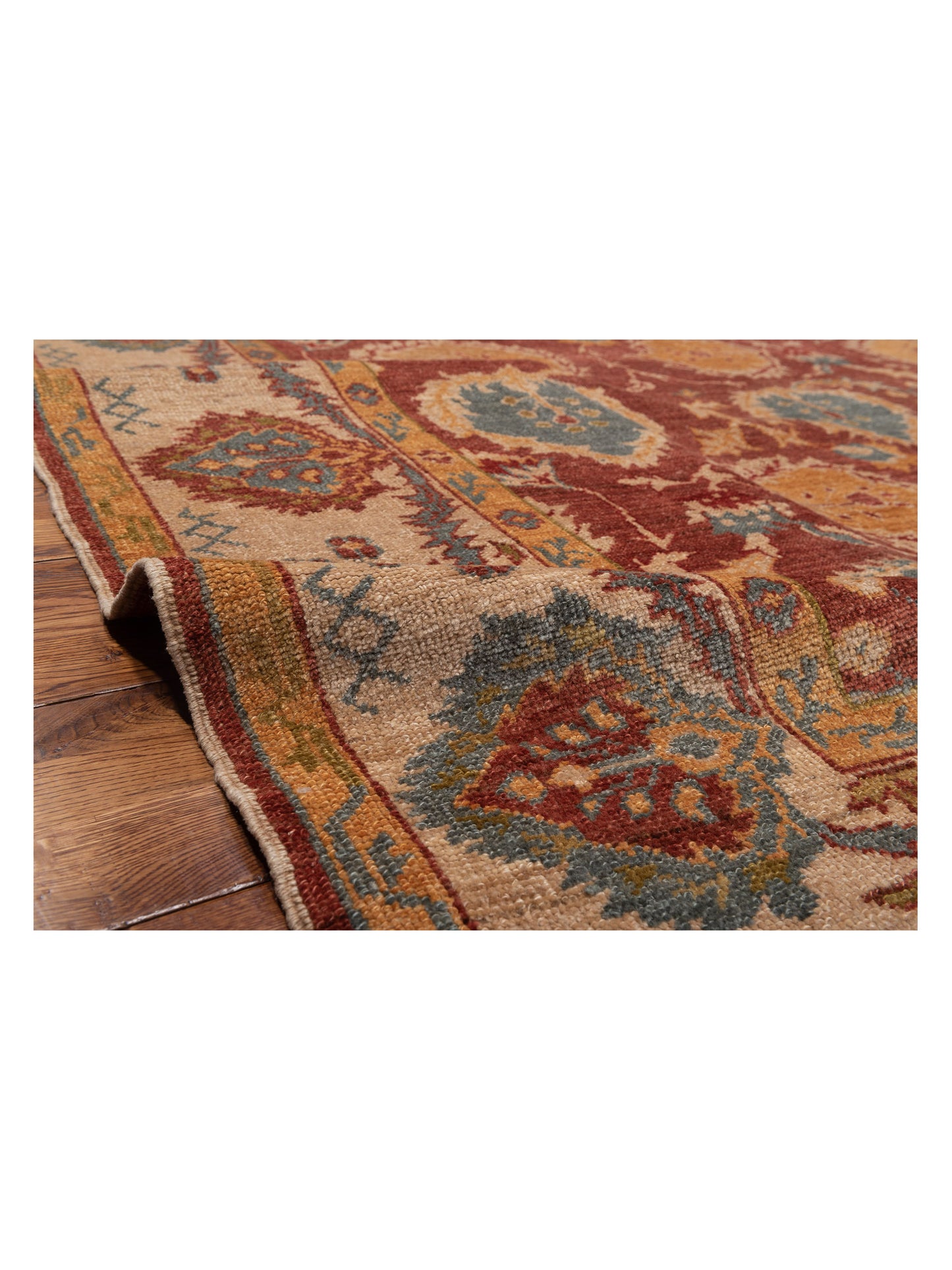 Angora Oushak 119574 Rust Ivory 8.2x9.2 Hand Knotted Rug