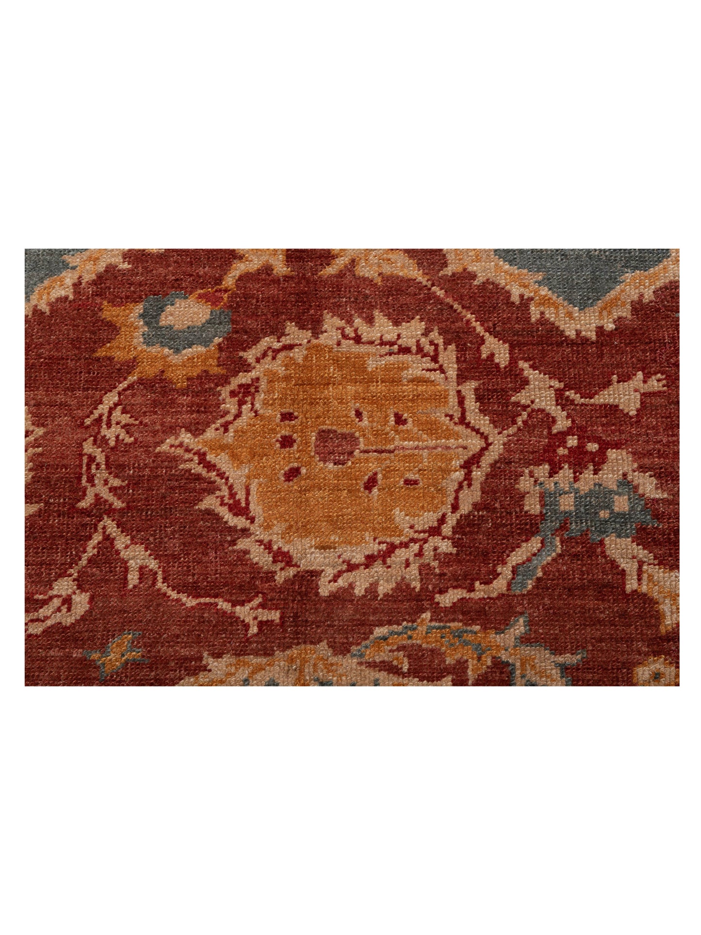 Angora Oushak 119574 Rust Ivory 8.2x9.2 Hand Knotted Rug
