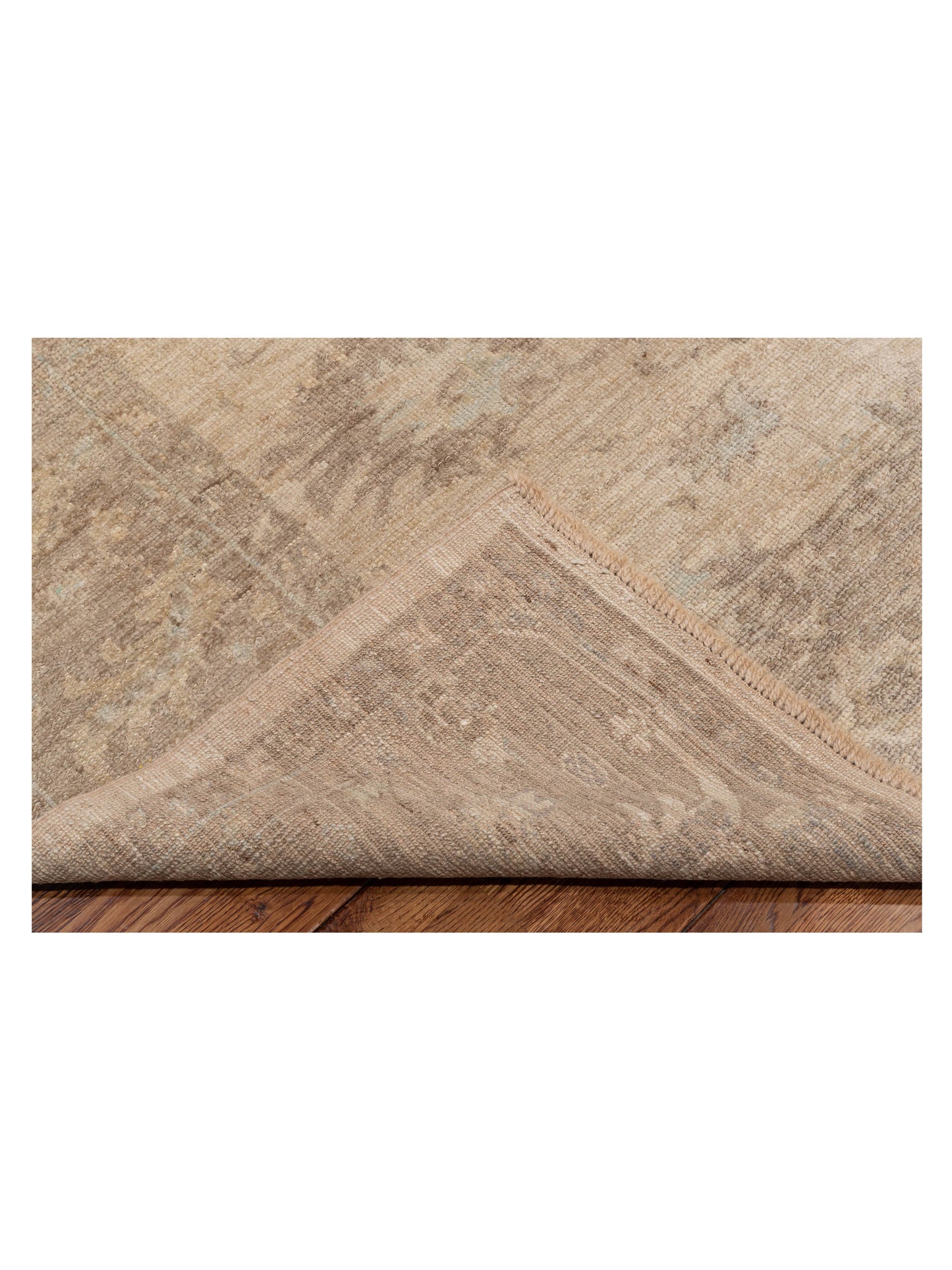 Angora Oushak 119575 Beige Brown 7.9x9 Hand Knotted Rug