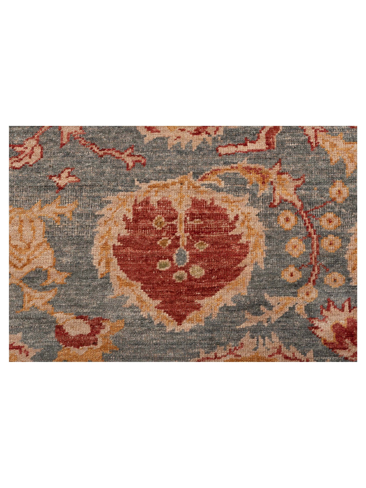 Angora Oushak 119617 Teal Blue Gold 8.9x10.10 Hand Knotted Rug