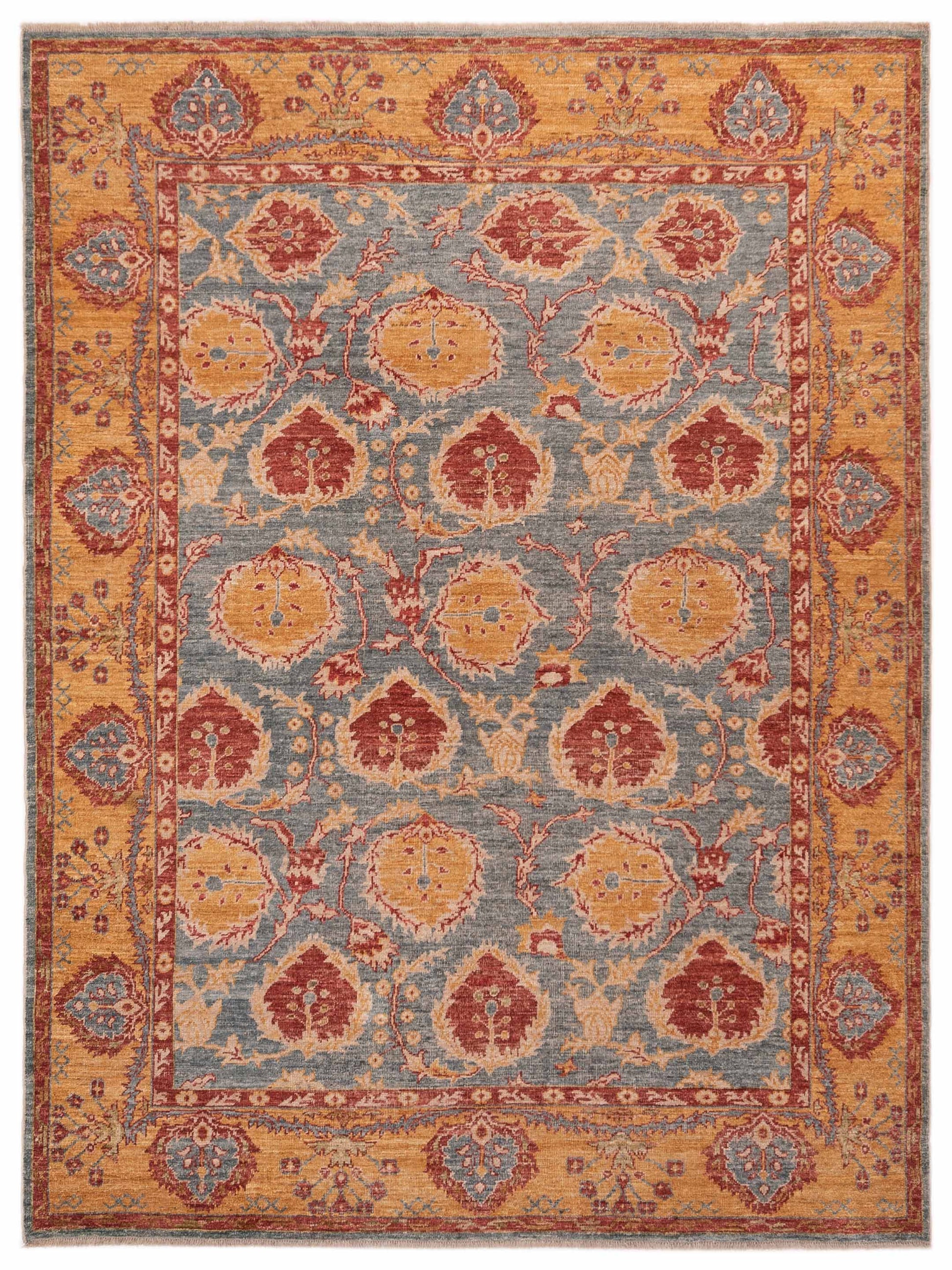 Anadol Angora Oushak  Teal Blue Gold Traditional