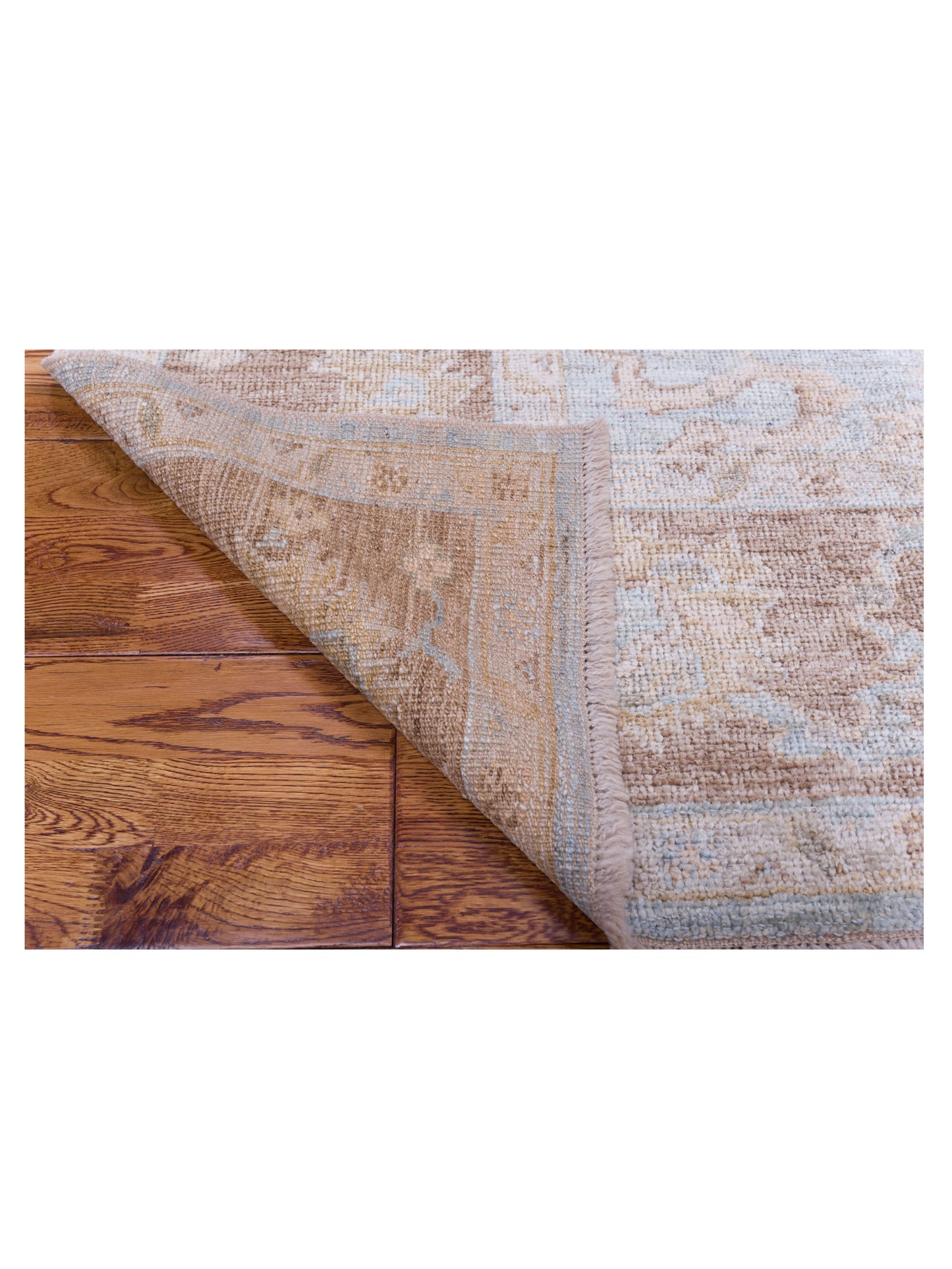 Angora Oushak 119643 Ice Blue Brown 7.8x9 Hand Knotted Rug