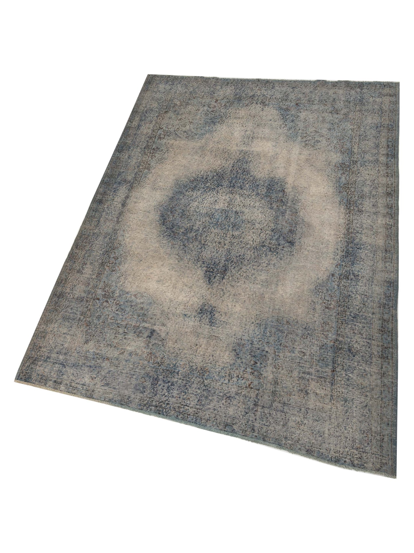 Vintage 119708 Blue 7x10.3 Hand Knotted Rug