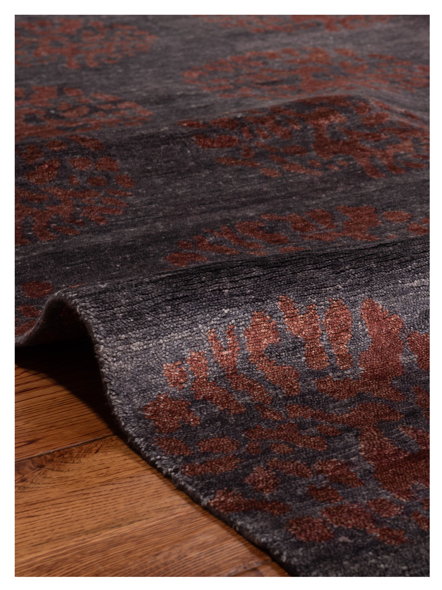 Tibetino 119750 Charcoal Red 8.2x9.11 Hand Knotted Rug