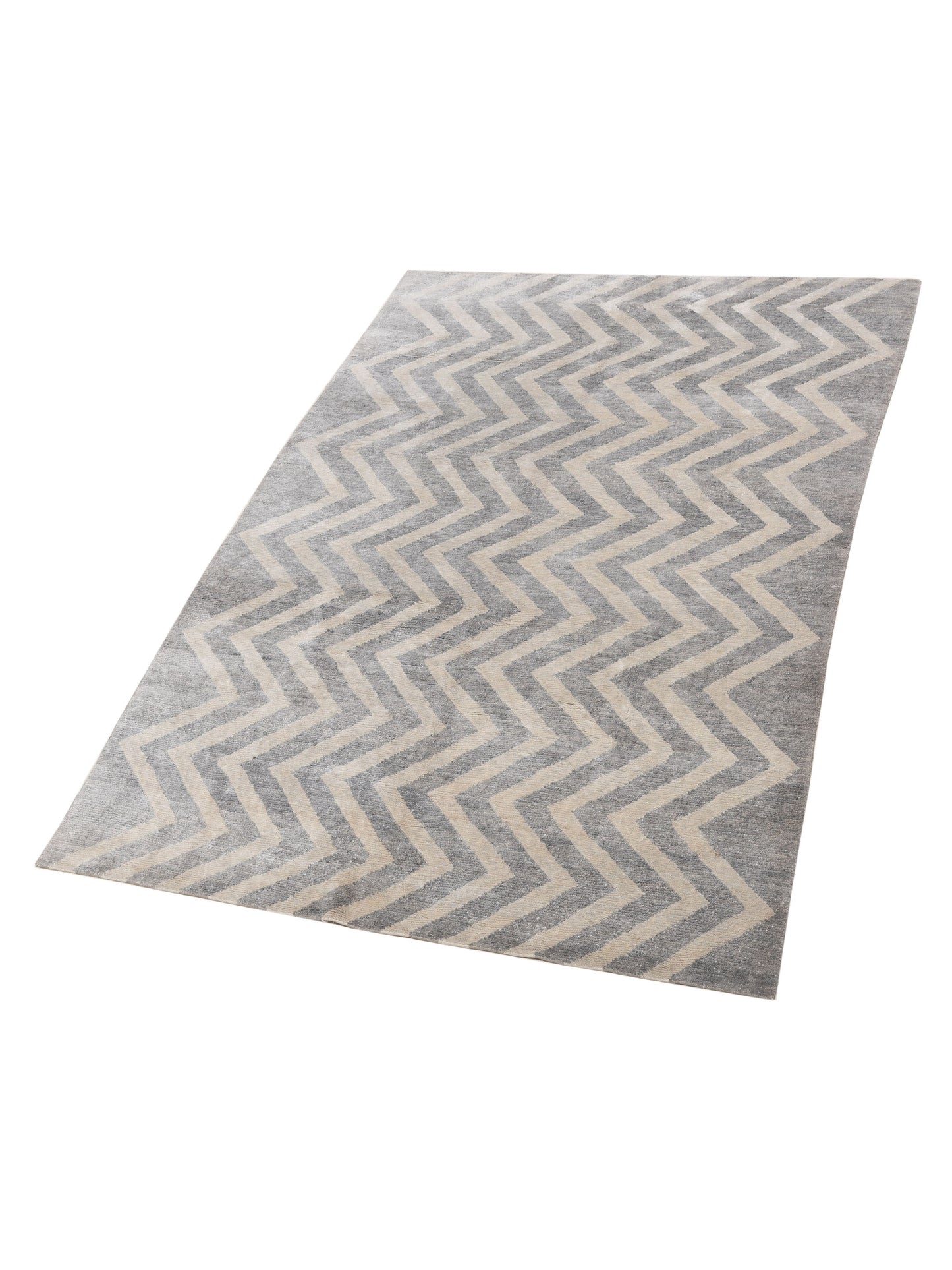 Tibetino 119772 Gray Ivory 6.3x8.11 Hand Knotted Rug