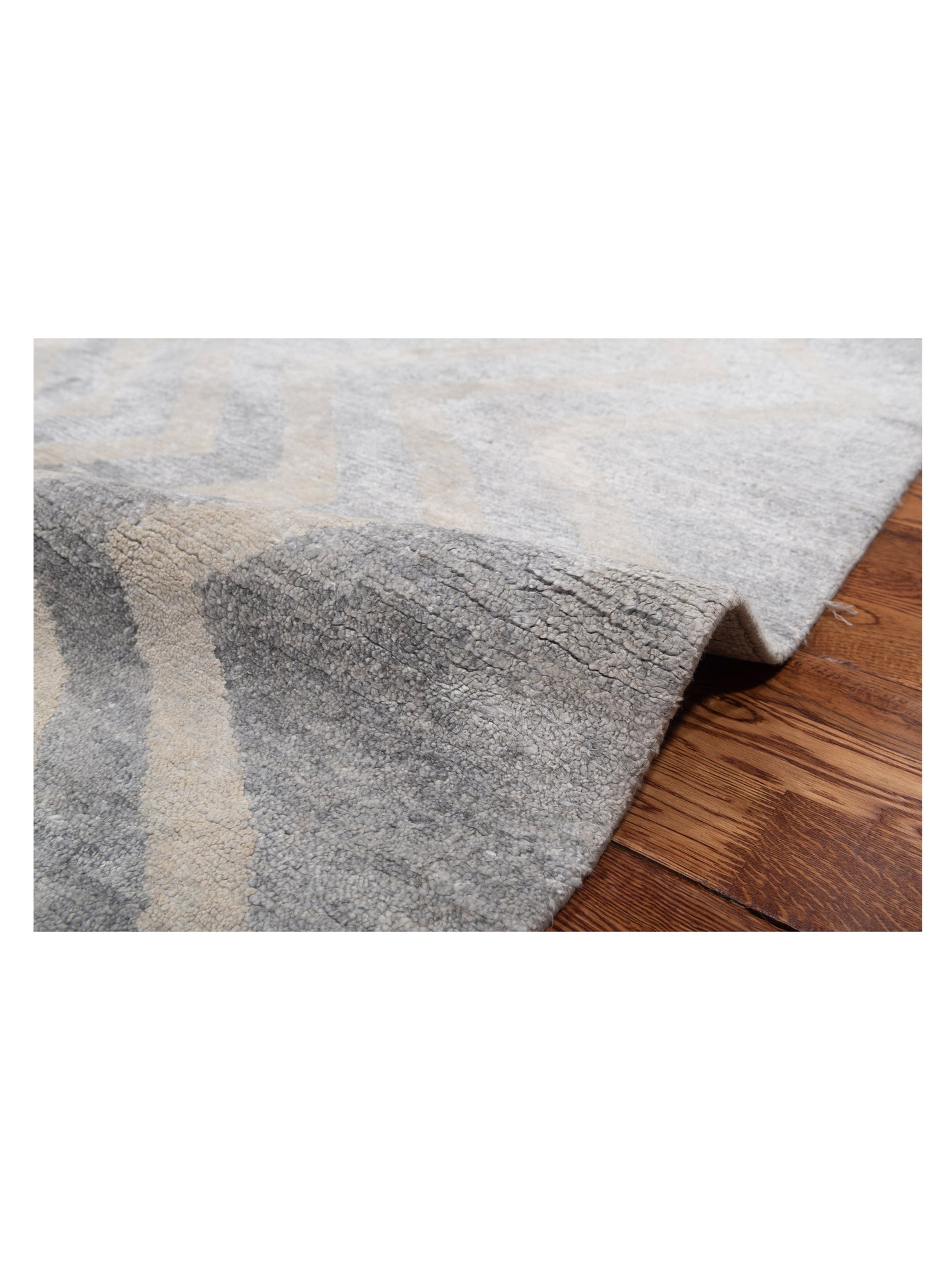 Tibetino 119772 Gray Ivory 6.3x8.11 Hand Knotted Rug