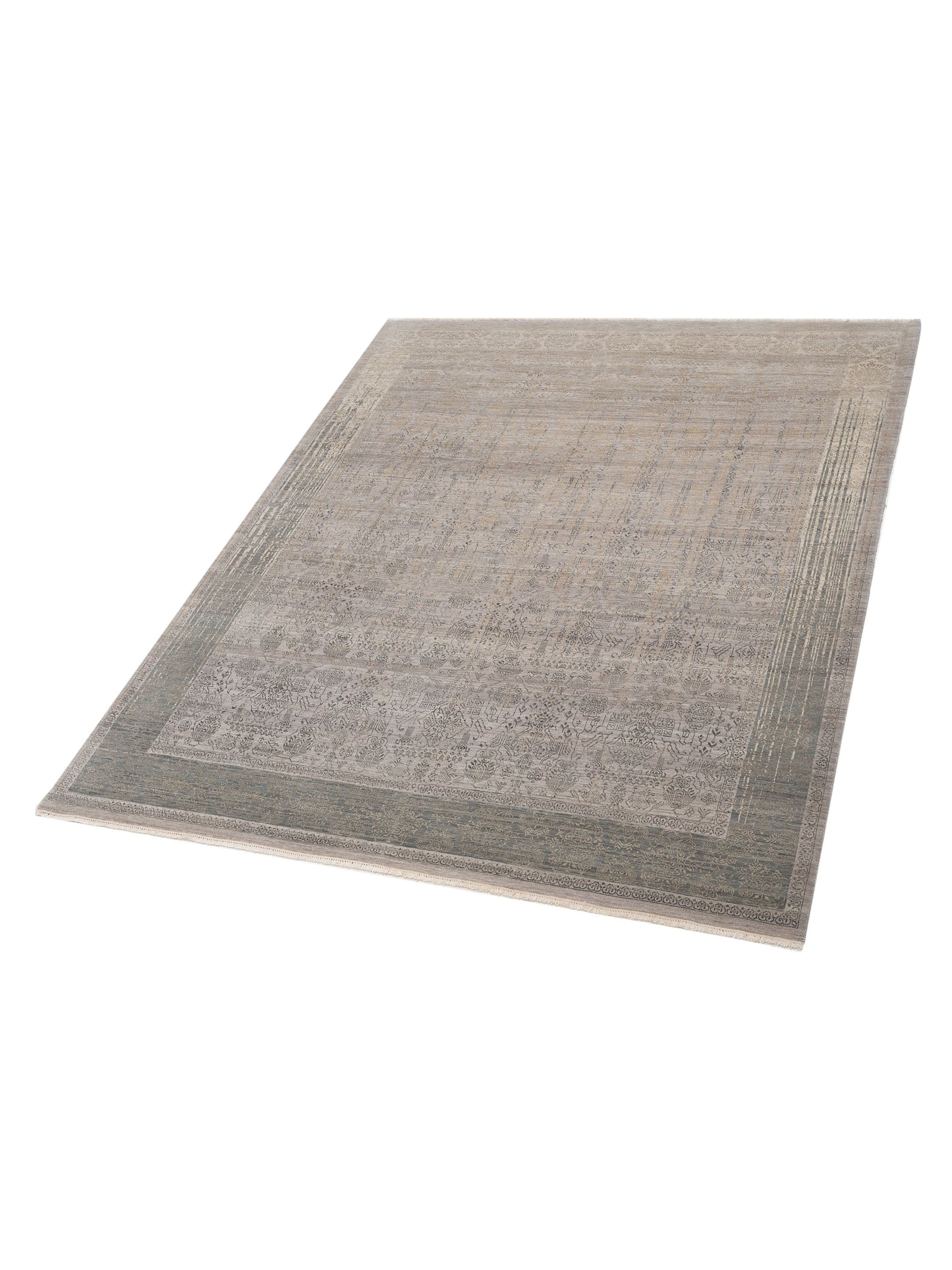 Dazzling 119790 Silver Green 8x10 Hand Knotted Rug